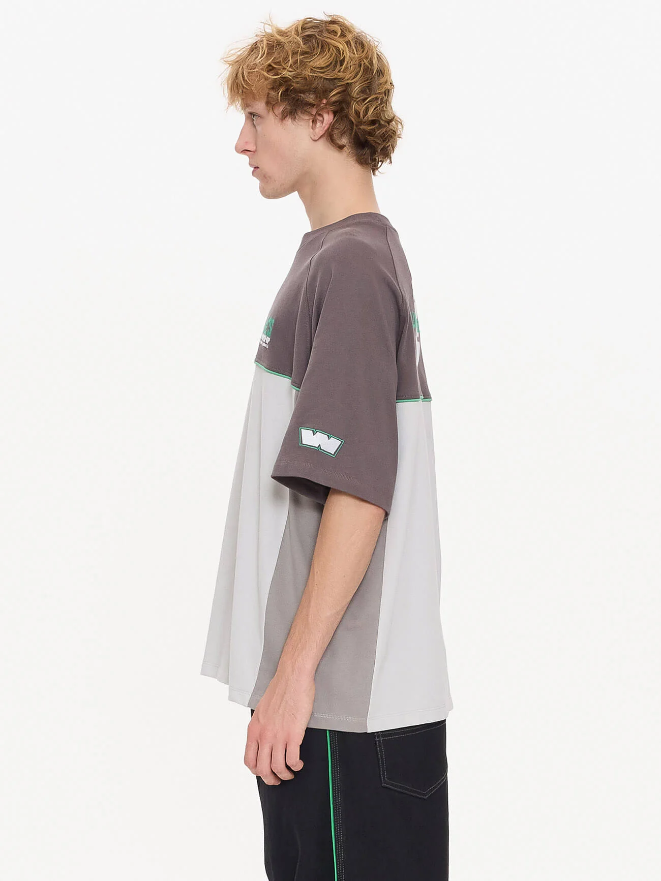 Pit Crew Panel Oversize Raglan Tee - Worn Black - Image 5
