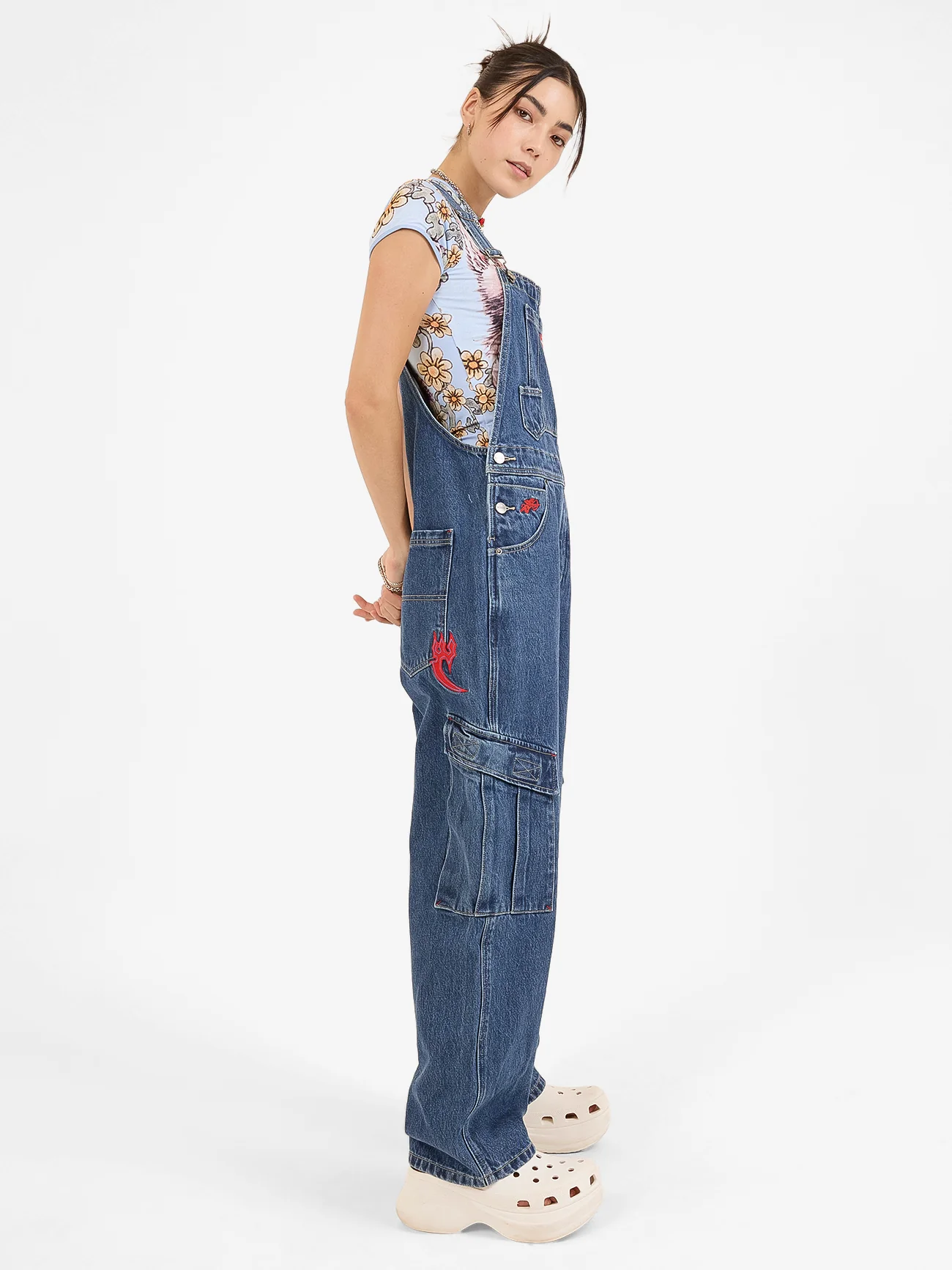Playtime Cargo Denim Overall - Worn Blue Rinse - Image 6