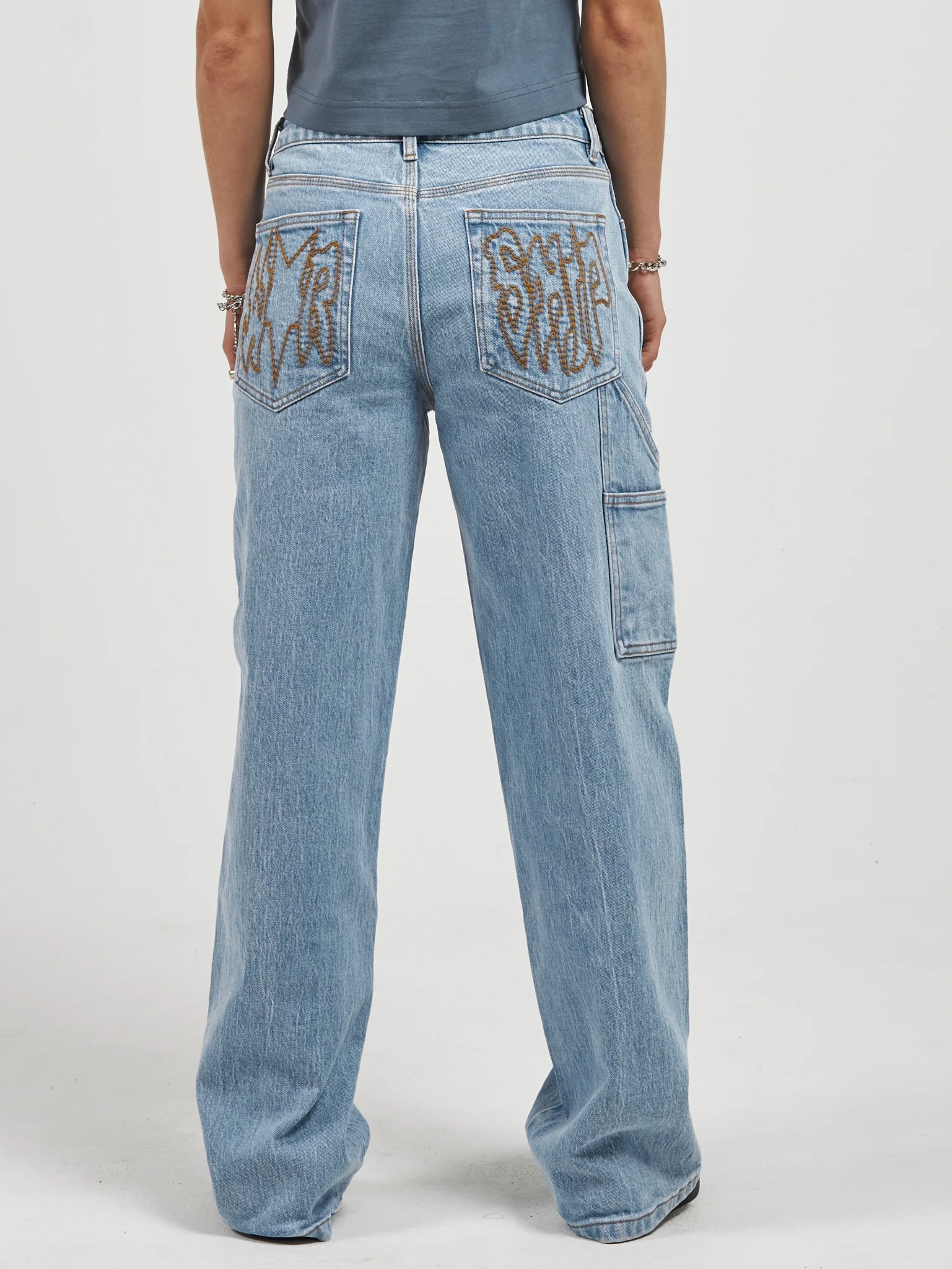 Ponder Carpenter Baggy Jean - Electric Blue Fade - Image 2