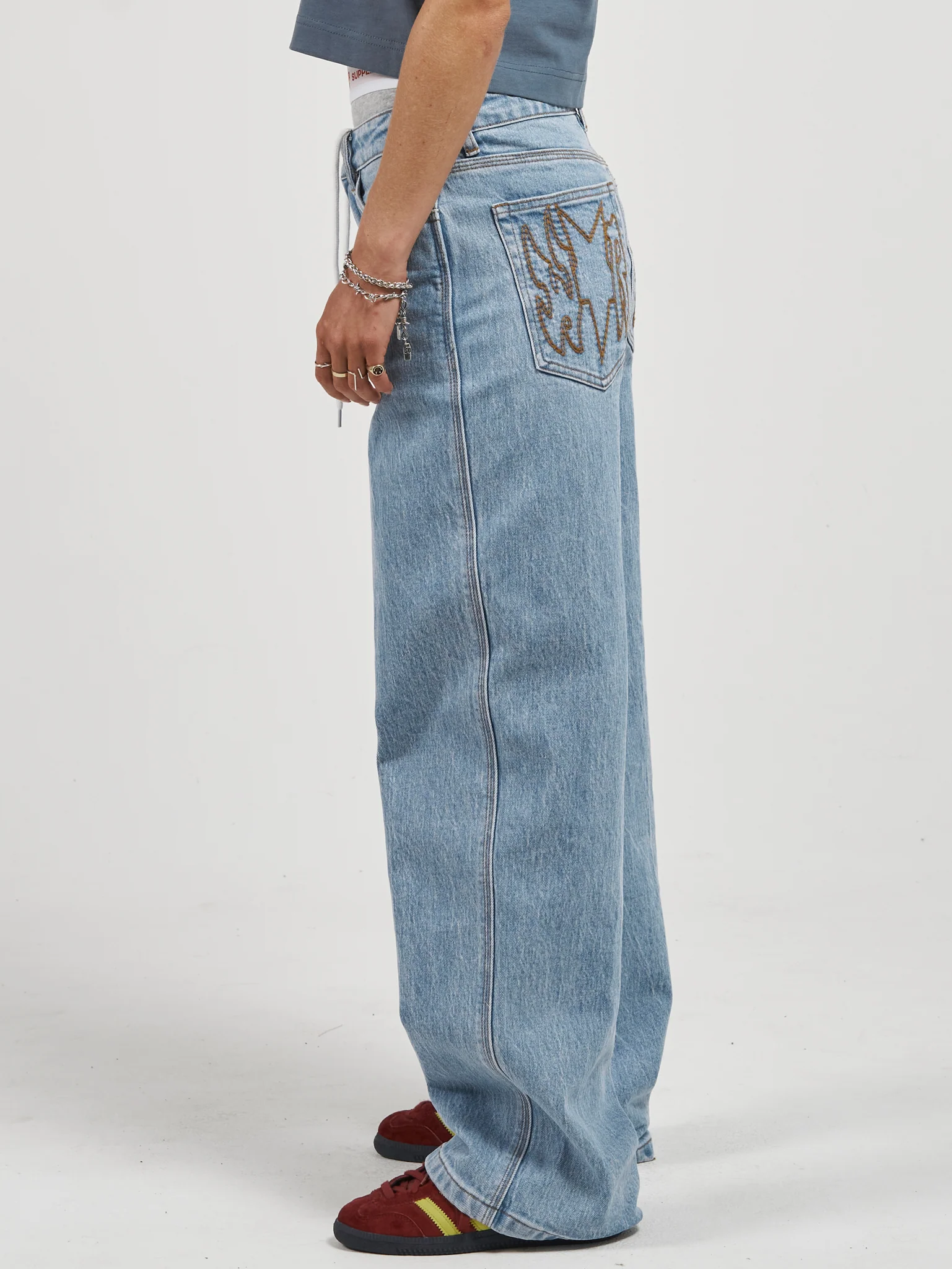 Ponder Carpenter Baggy Jean - Electric Blue Fade - Image 4