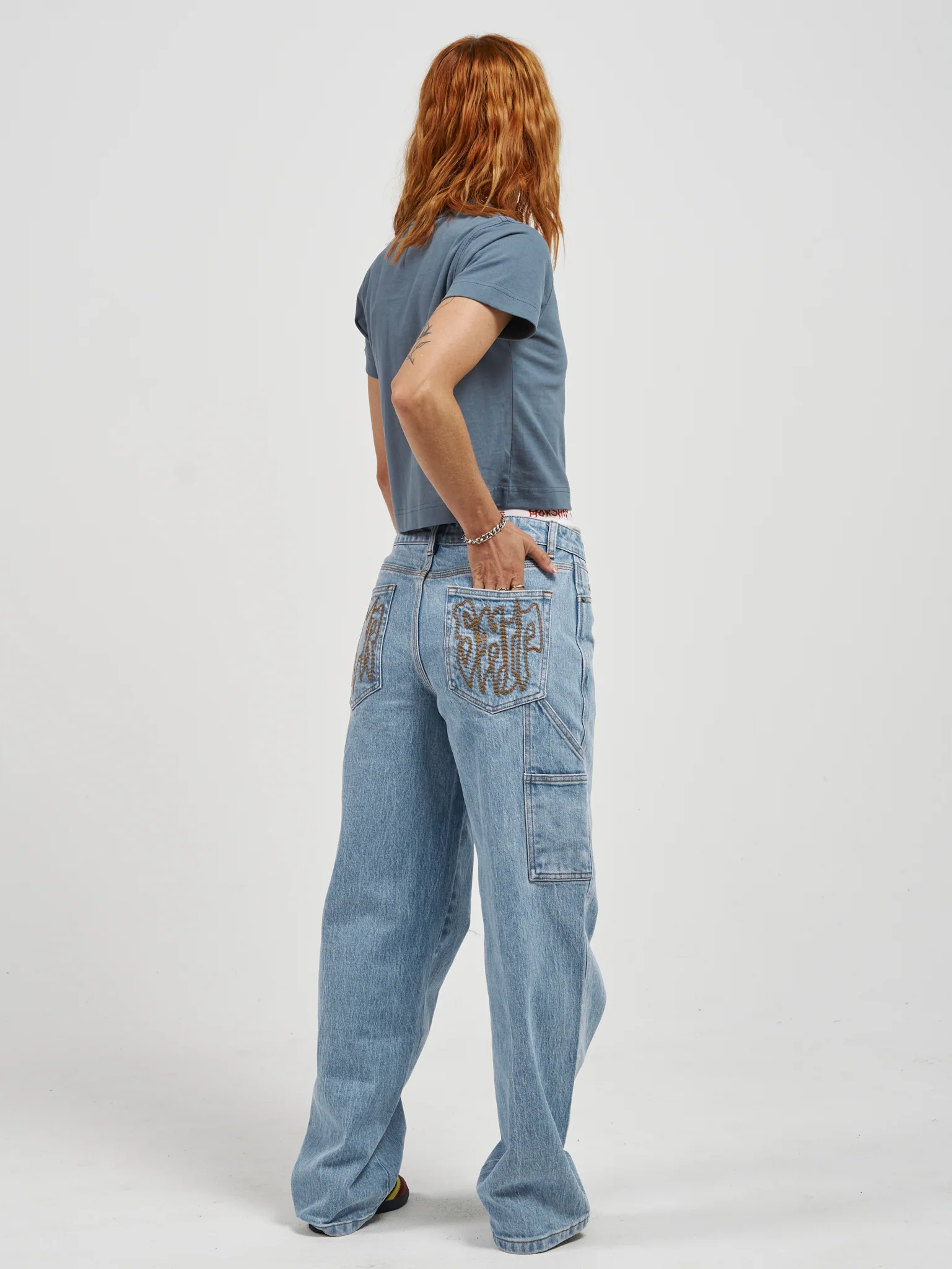 Ponder Carpenter Baggy Jean - Electric Blue Fade - Image 6