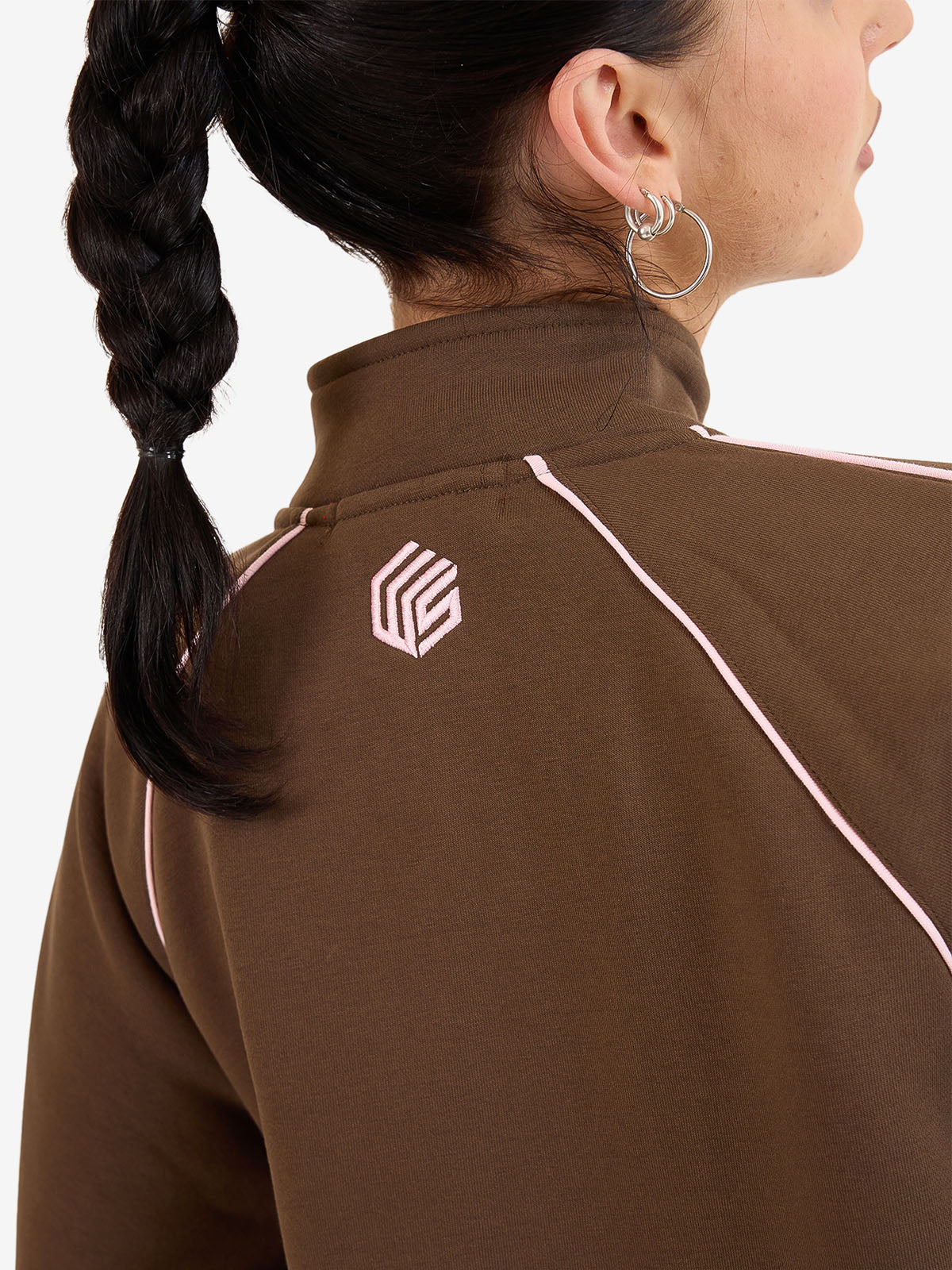 Punter Fleece Track Jacket - Chocolate - Image 6