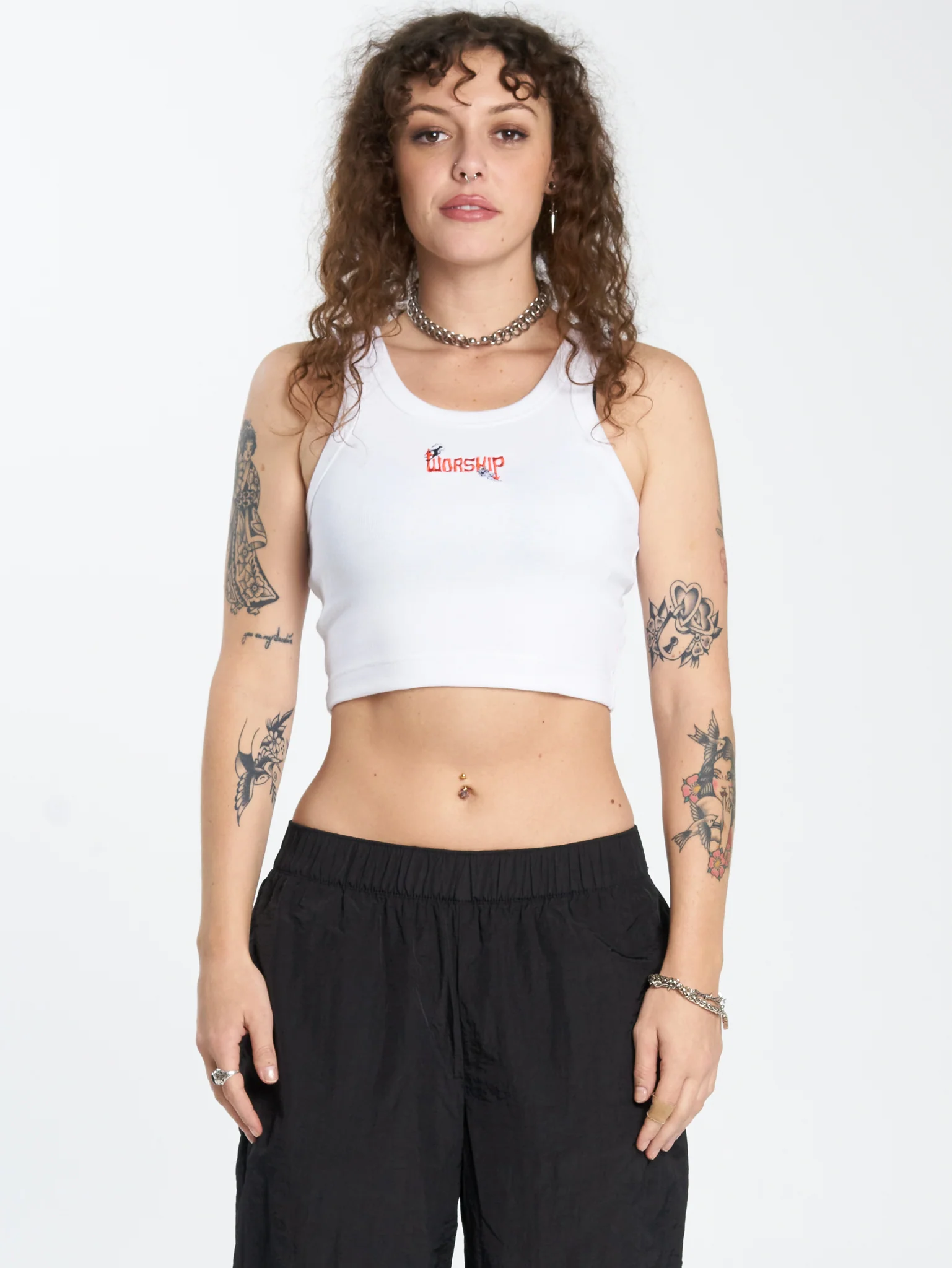 Purgatory Crop Sport Tank - White