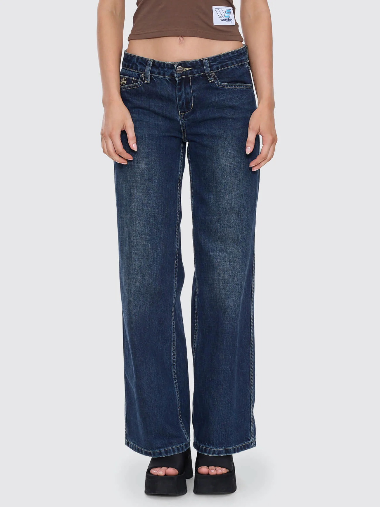 Rebellion Baggy Low Rider Jean - Dirty Midnight Blue - Image 8