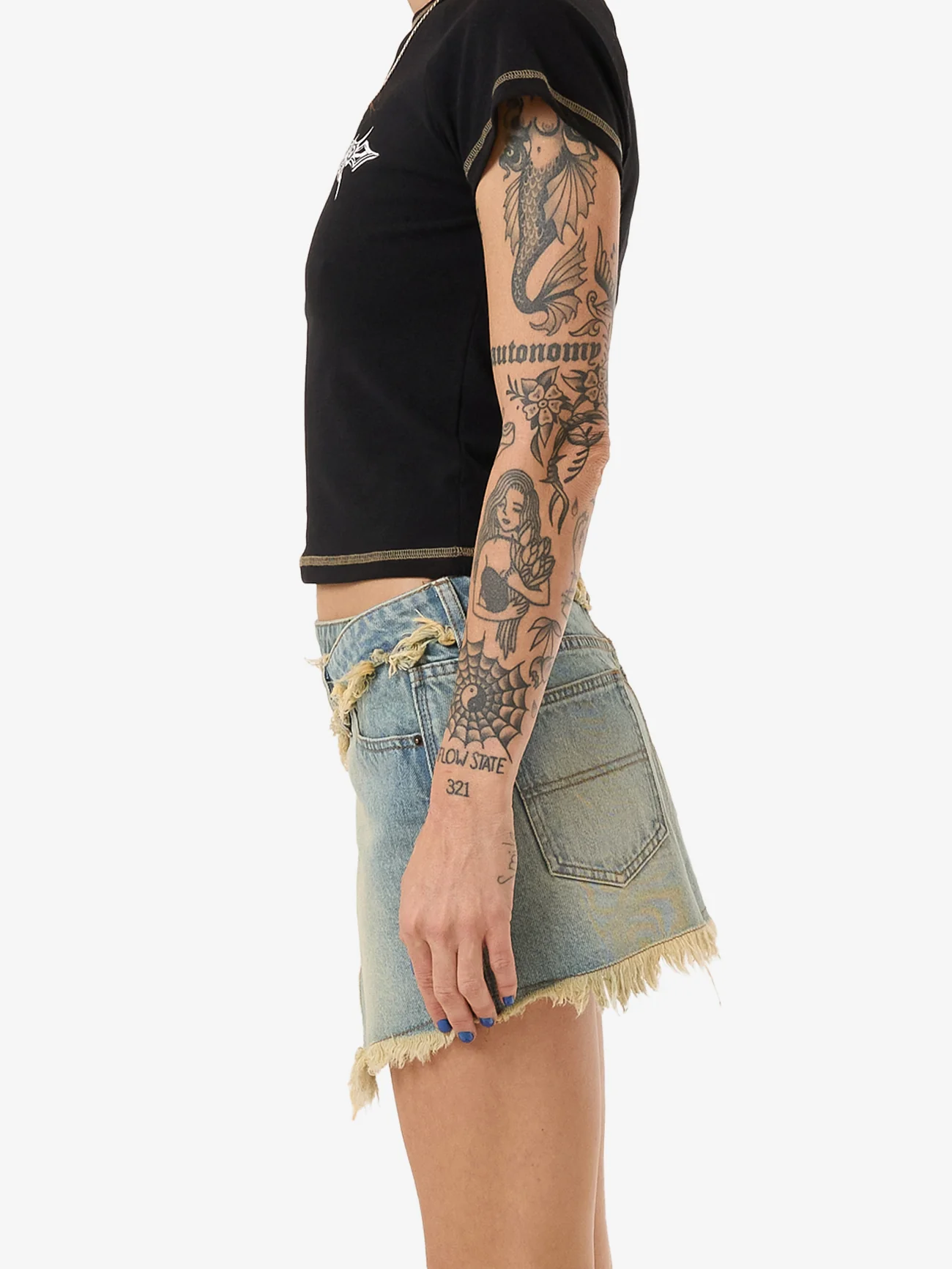 Revenge Denim Mini Skirt - Toxic Blue - Image 3