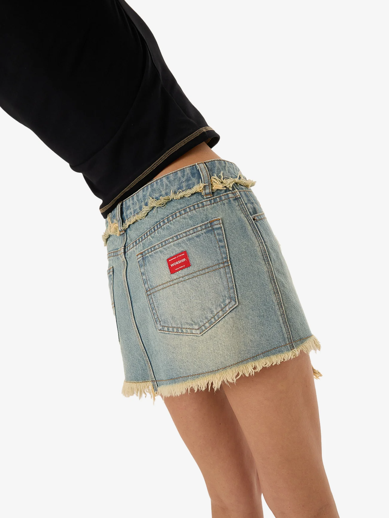 Revenge Denim Mini Skirt - Toxic Blue - Image 7