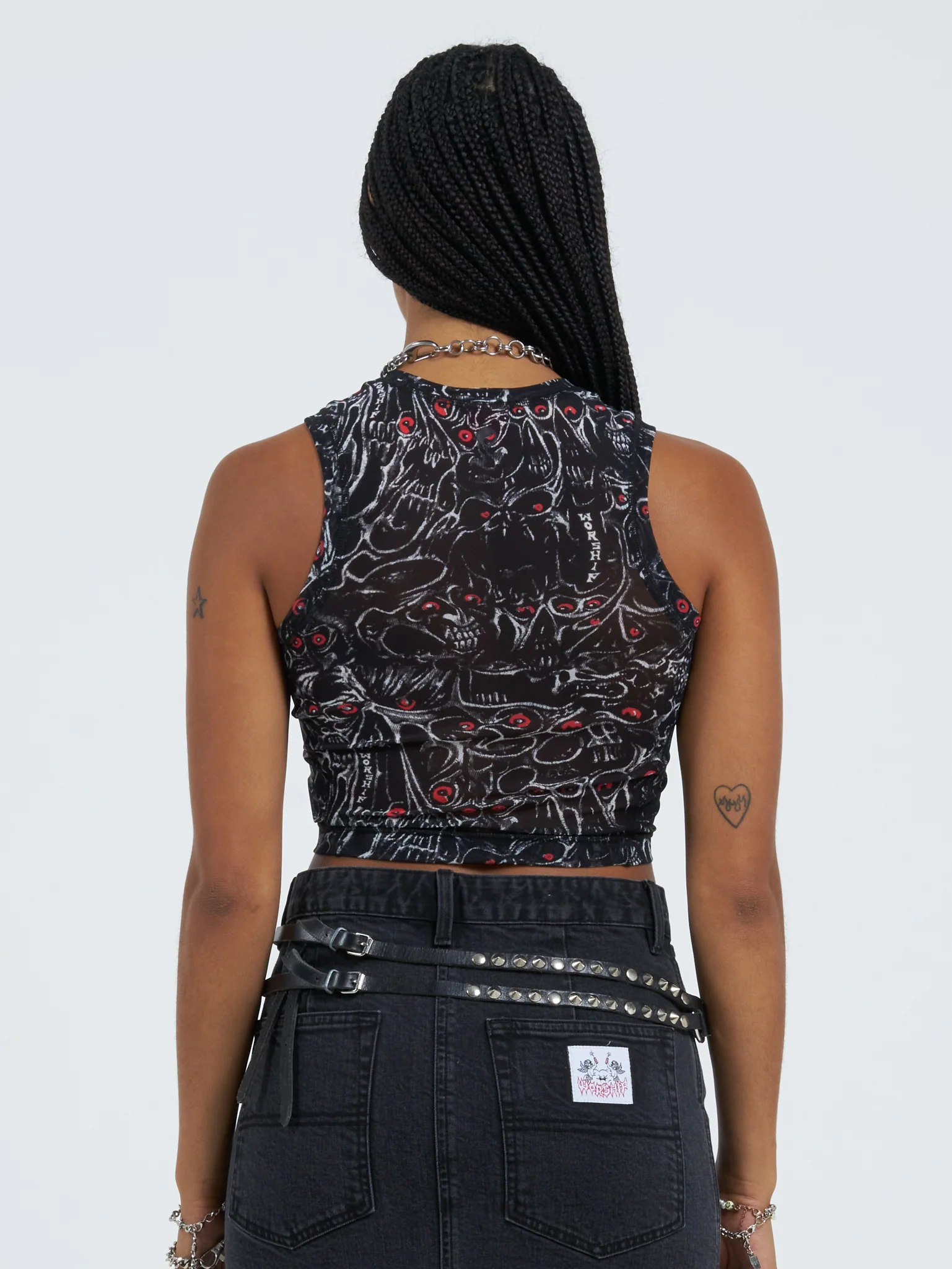 Screamer Mesh Tank Top - Worn Black - Image 2