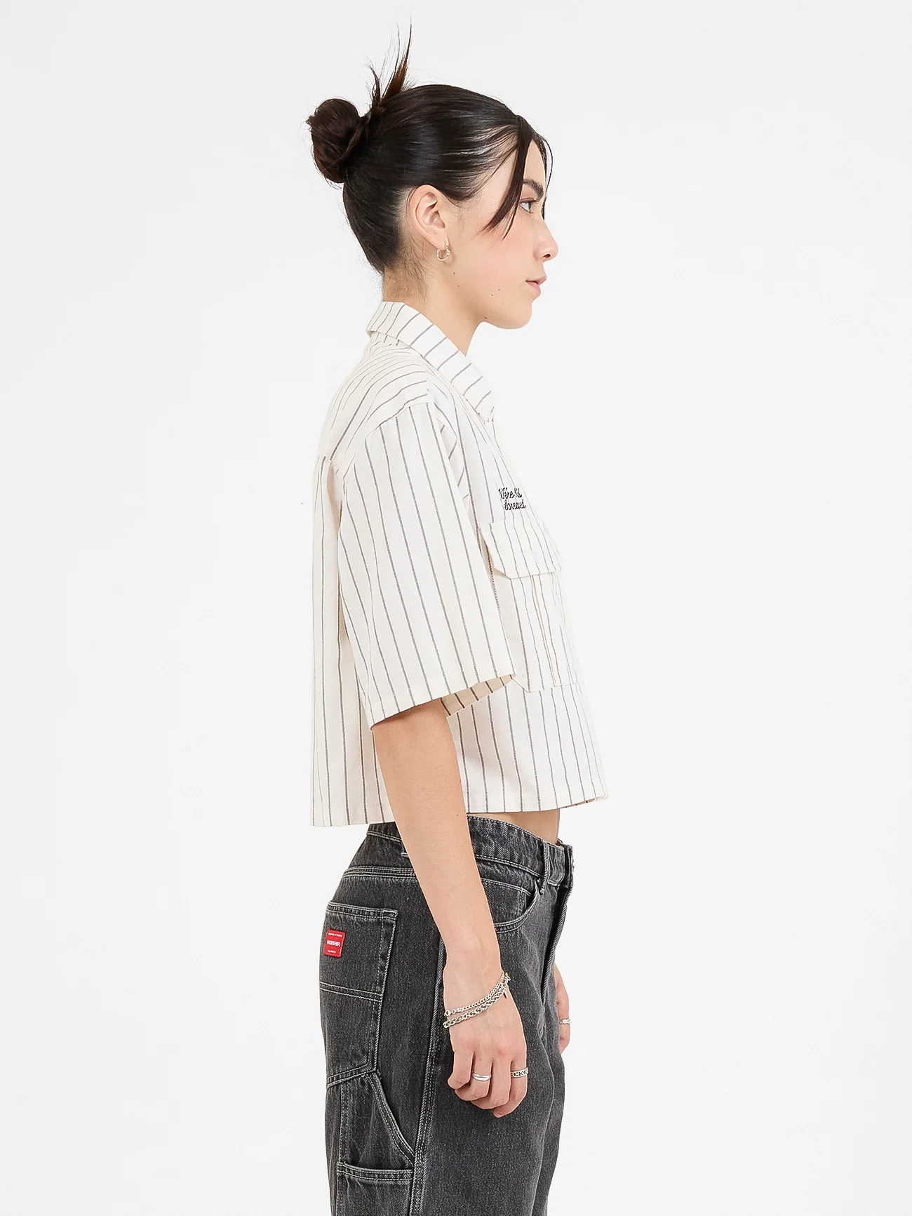 Screwed Box Fit Work Shirt - Bone - Image 3