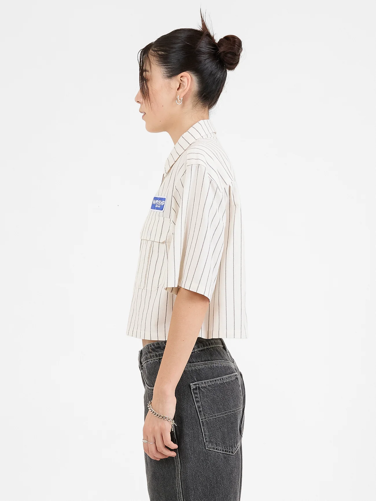 Screwed Box Fit Work Shirt - Bone - Image 4