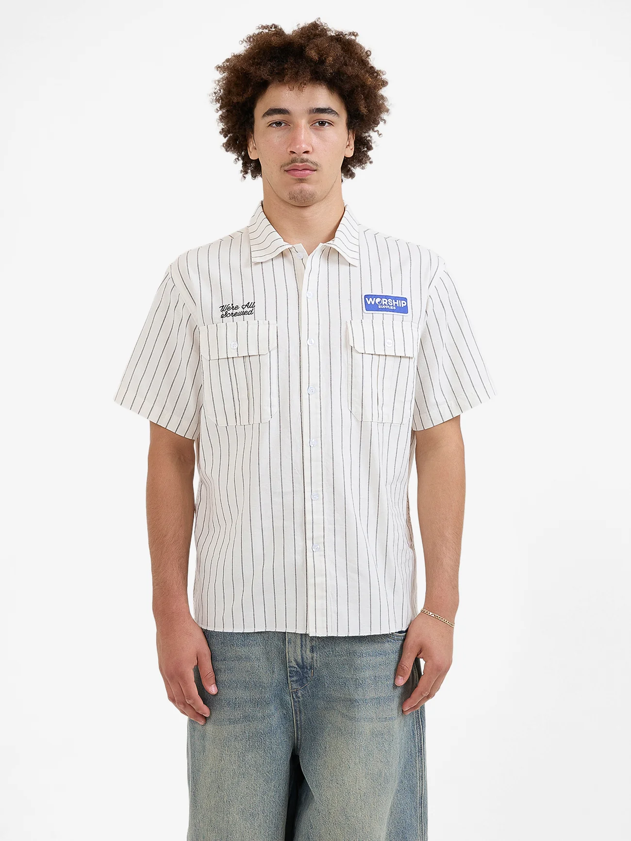 Screwed Short Sleeve Shirt - Bone