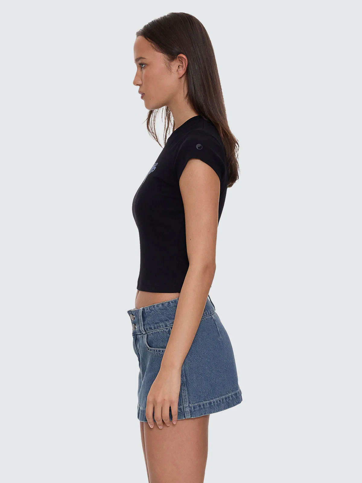 Shooting Cap Sleeve Tee - Black - Image 3