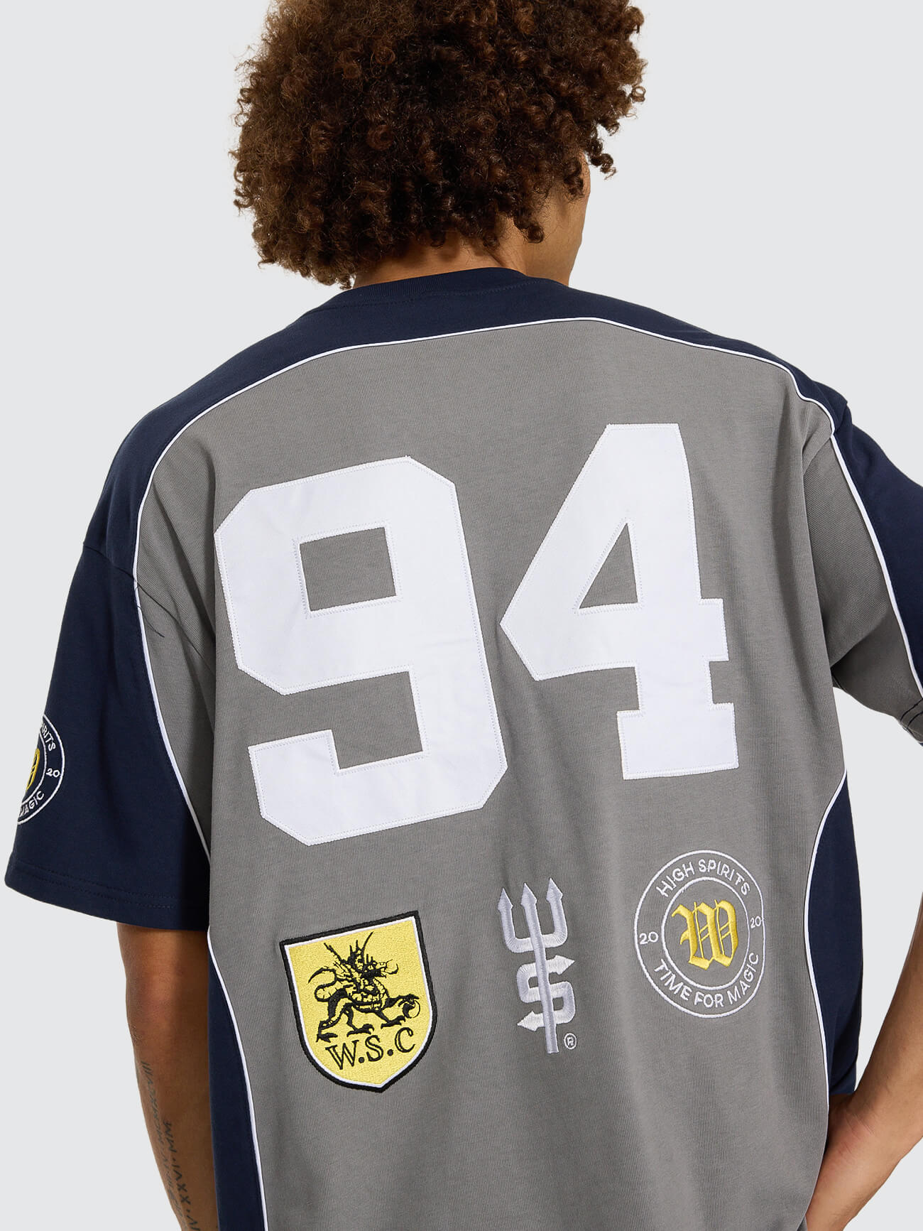 Sideline Oversize Panel Tee - Steel Grey - Black Iris - Image 8