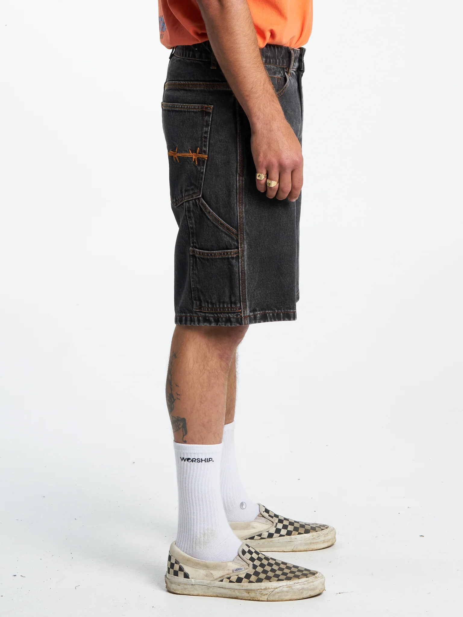 Smile More Carpenter Short - Black Rinse - Image 4