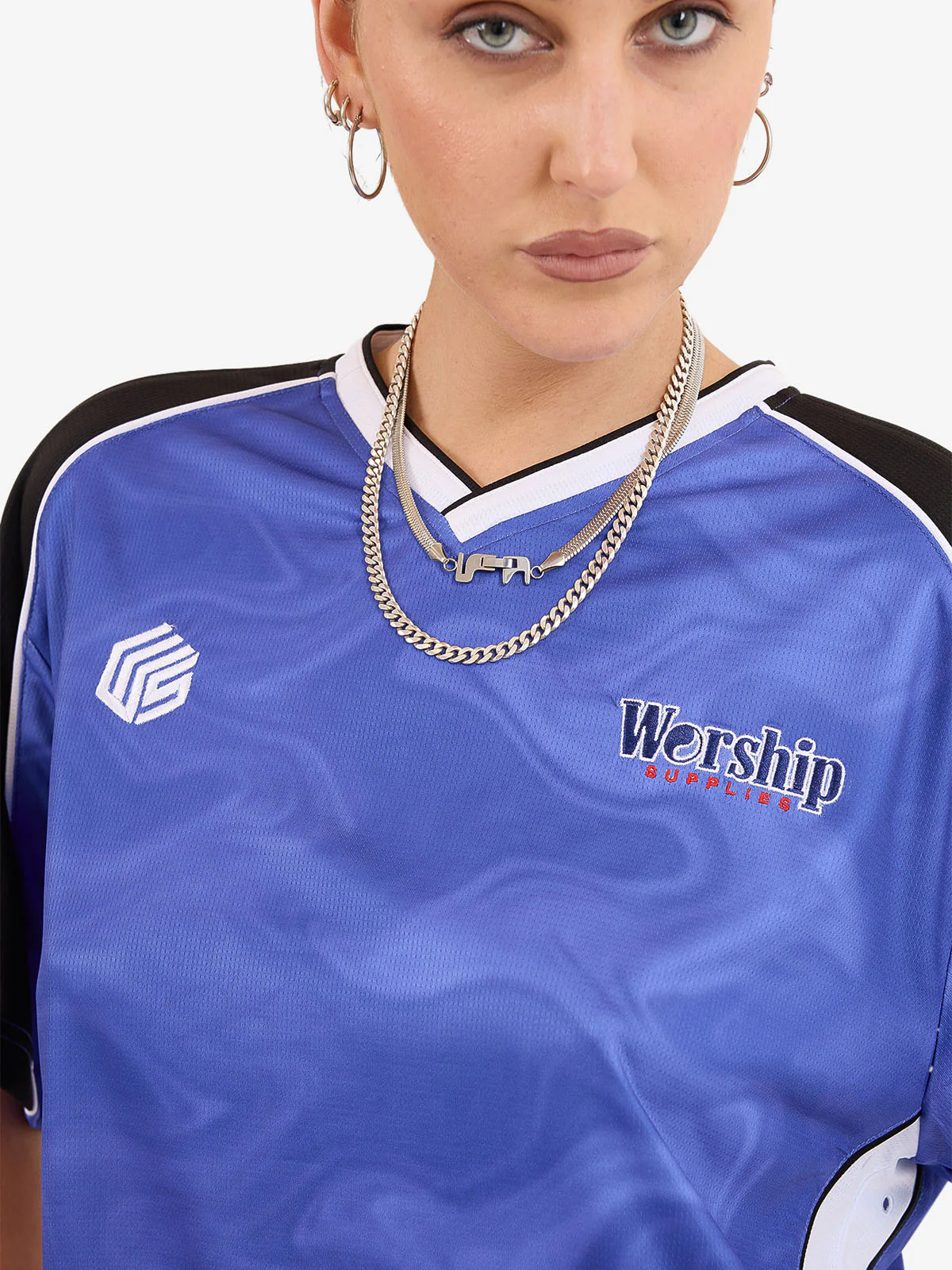 Smoko V Neck Football Jersey - Cobalt - Image 5