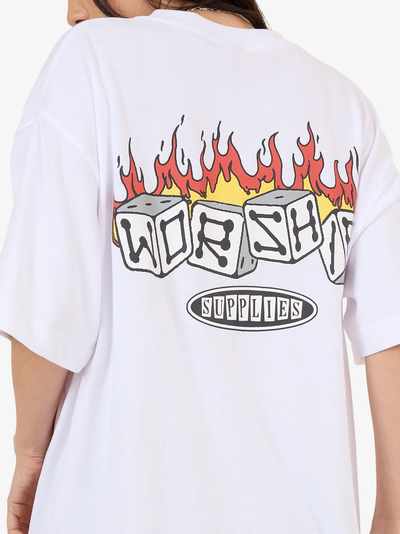 Snake Eyes Oversize Fit Tee - White - Image 2
