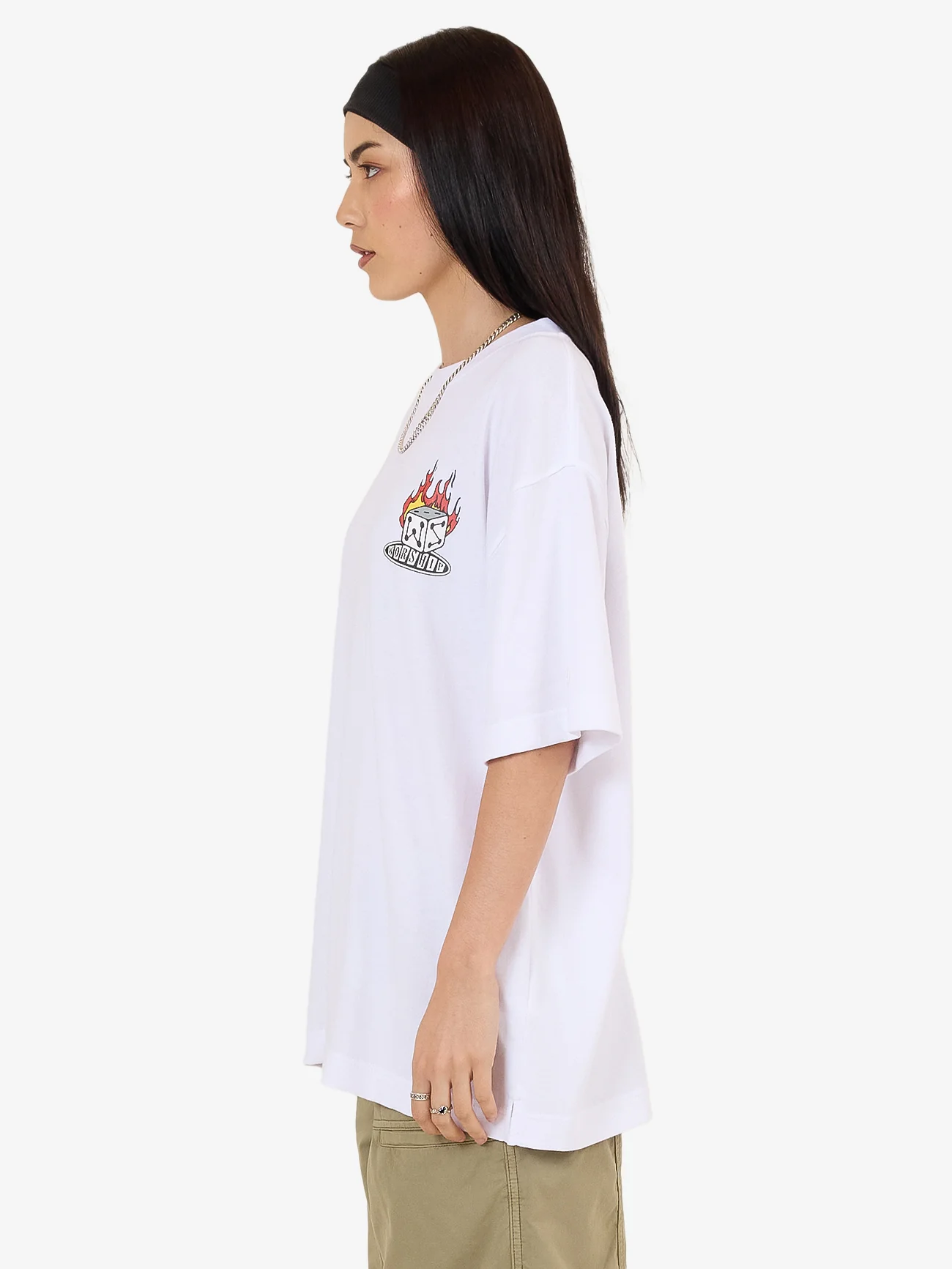 Snake Eyes Oversize Fit Tee - White - Image 6