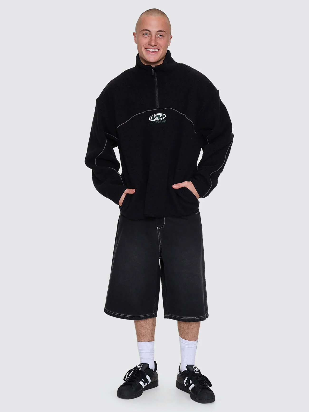 Sonic Quarter Zip Sherpa Fleece - Black - Image 5