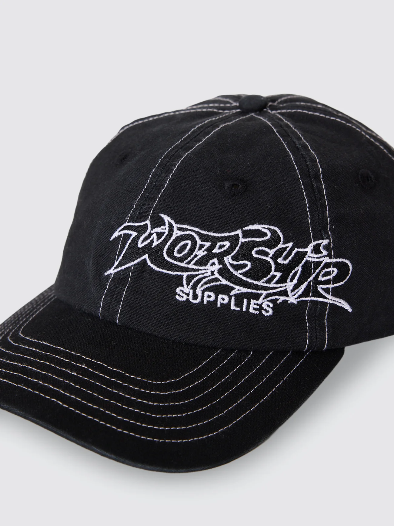 Spiker 6 Panel Cap - Washed Black - Image 2