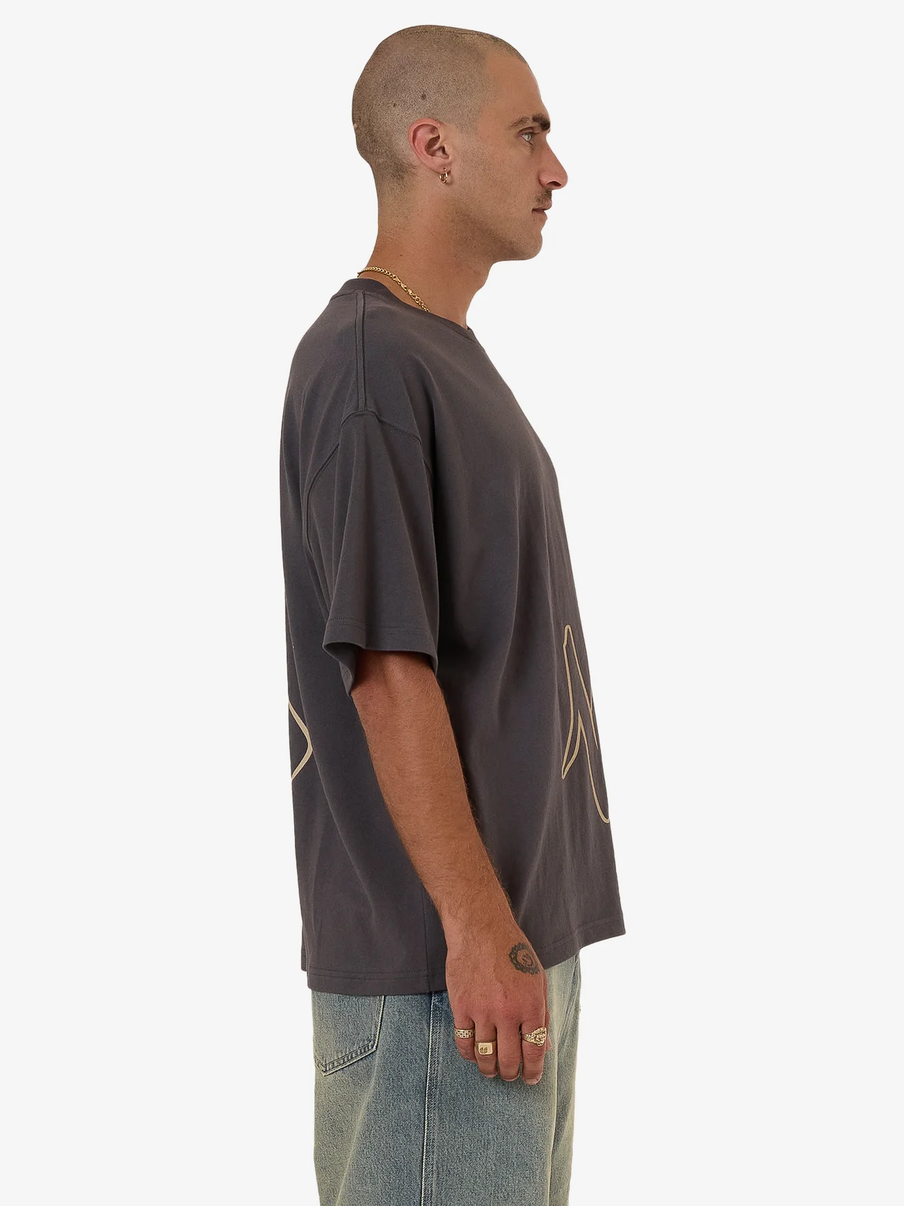 Sprays Oversized Tee - Worn Black - Image 7