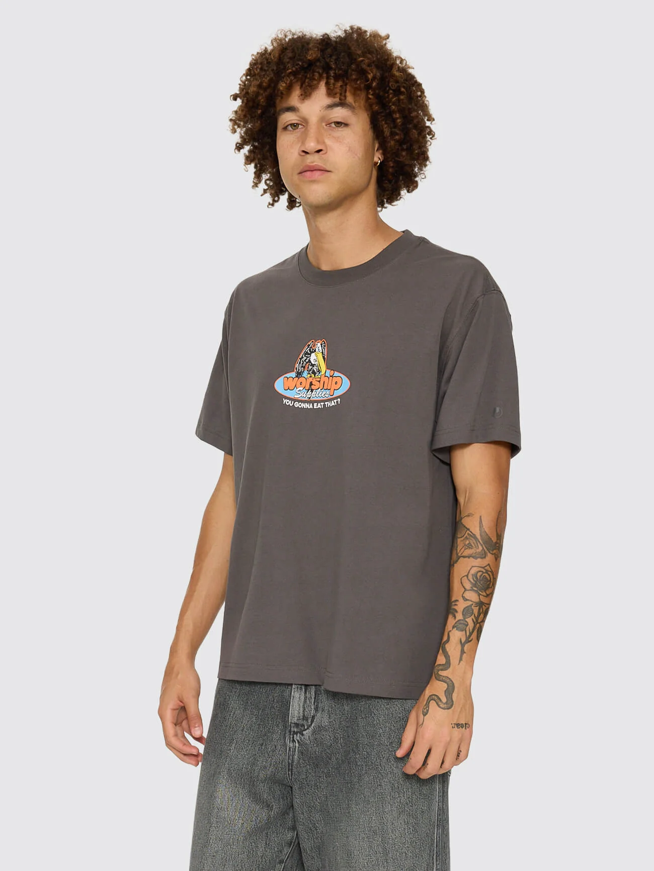 Still Hungry Tee - Worn Black - Image 4