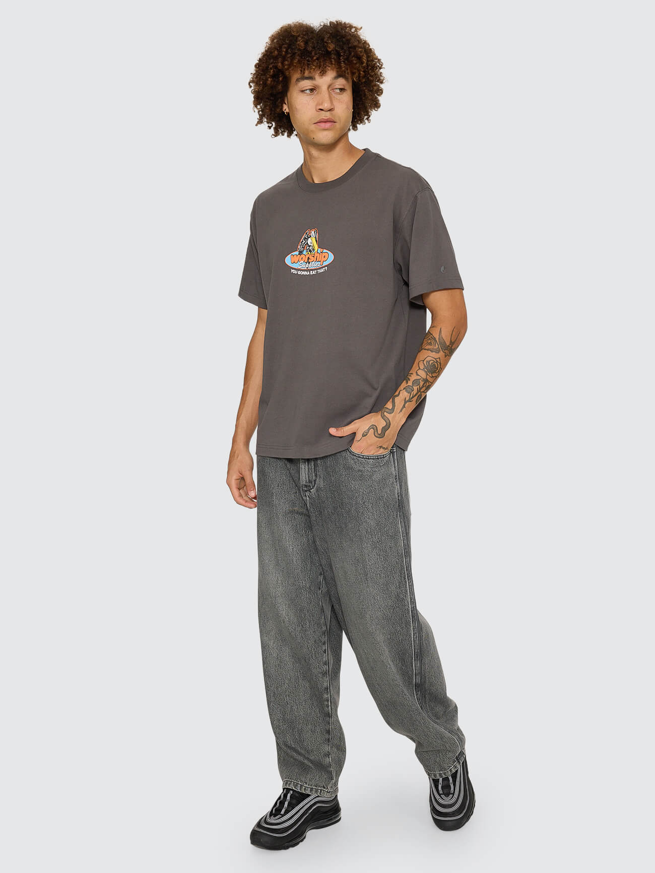Still Hungry Tee - Worn Black - Image 7
