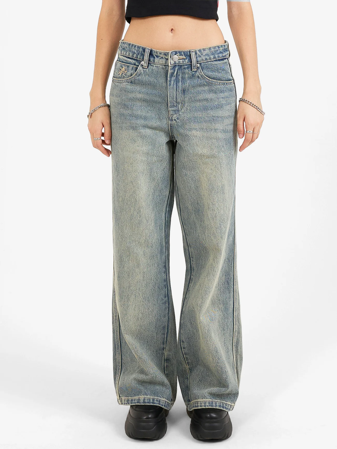 Sweeper Wide Leg Jean - Garbage Grime Blue