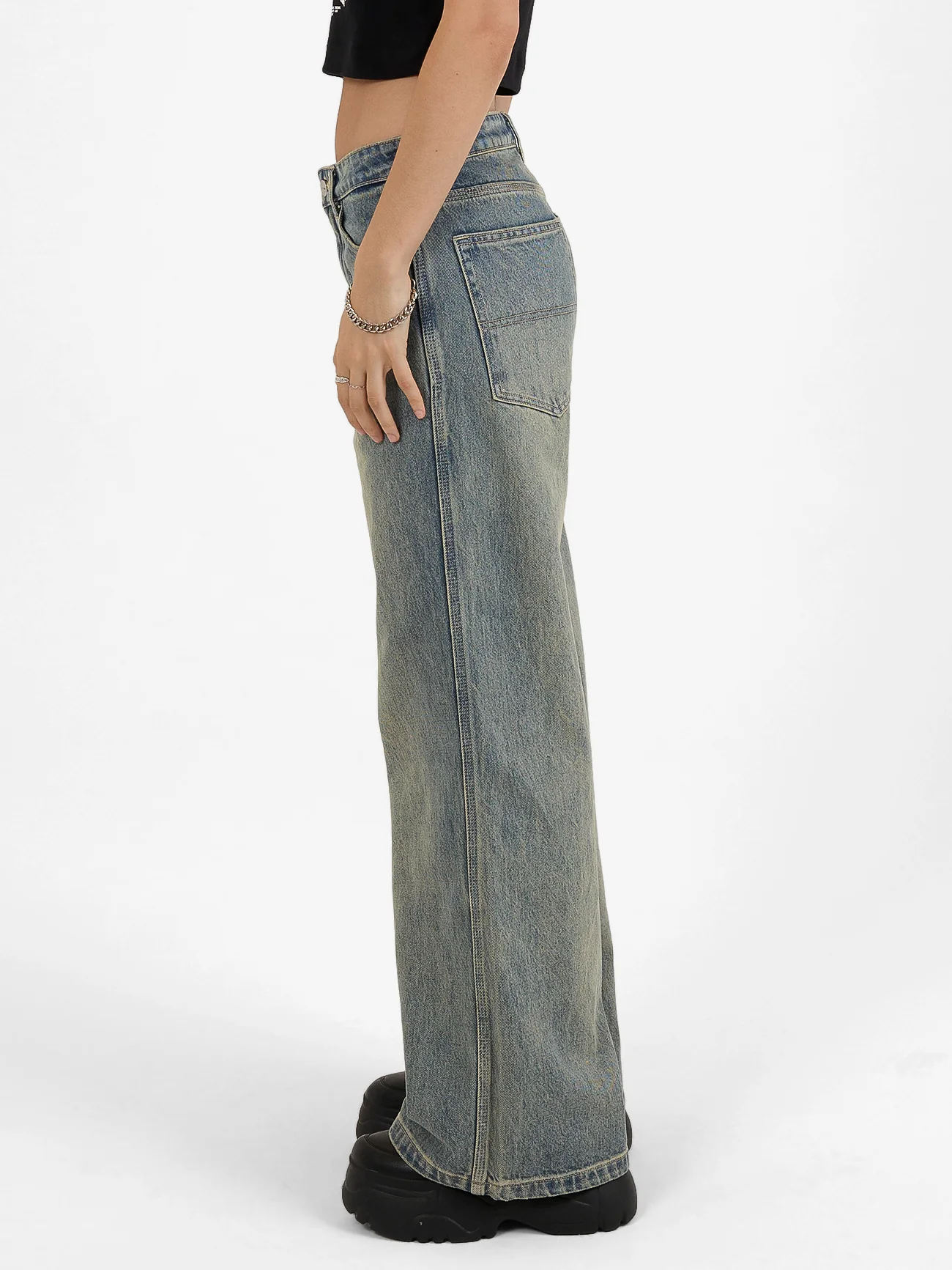 Sweeper Wide Leg Jean - Garbage Grime Blue - Image 4