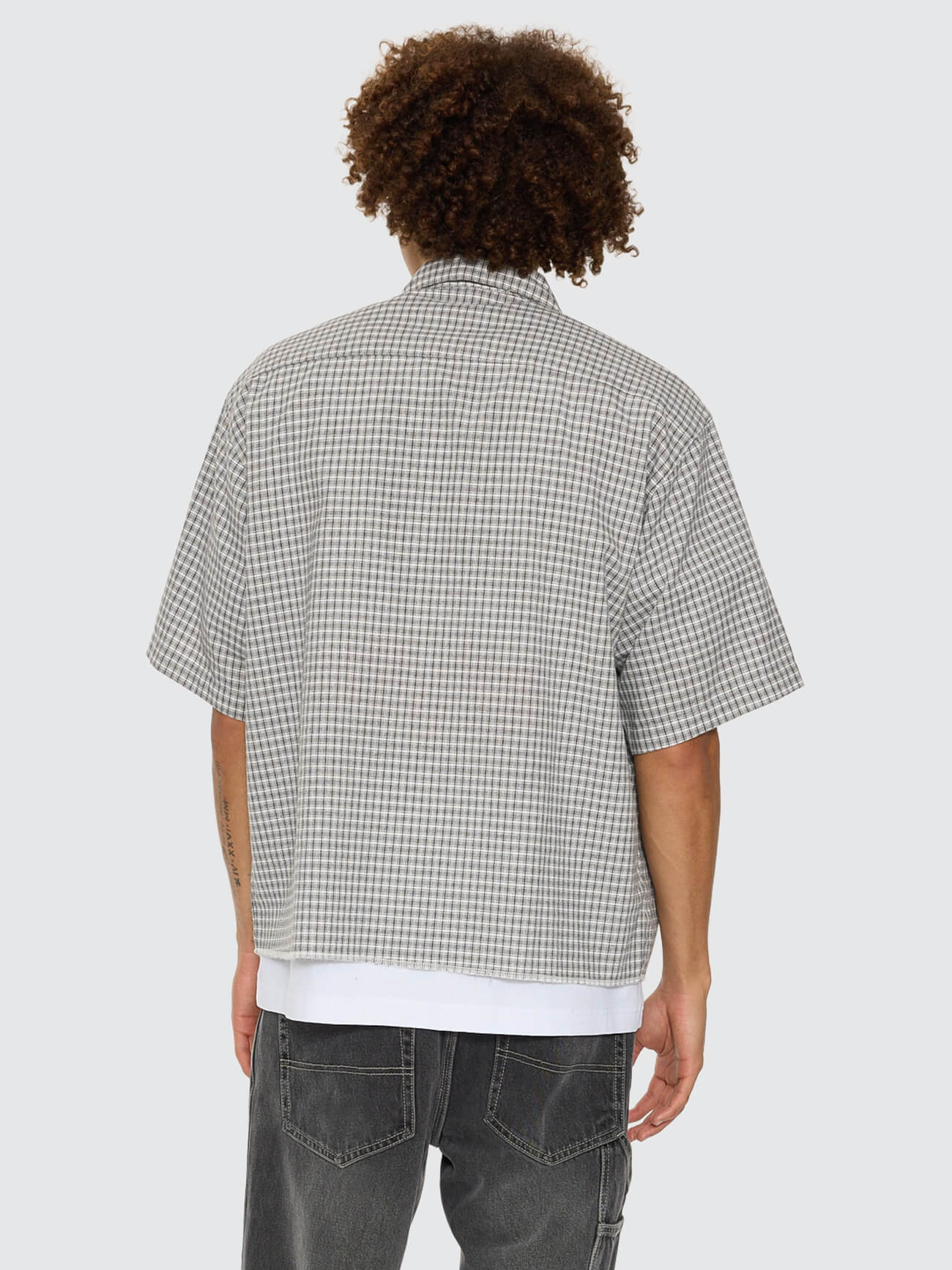 Tainted Love Box Crop Short Sleeve Shirt - Steel Grey - Image 4