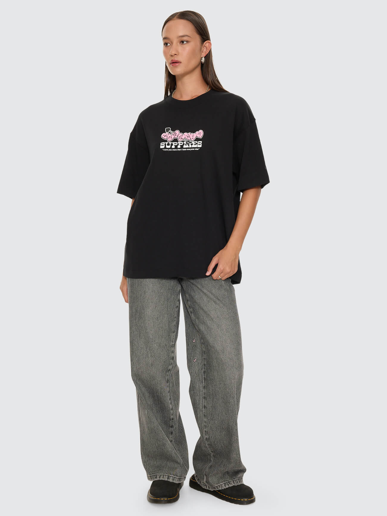 Tainted Love Oversized Fit Tee - Black - Image 10