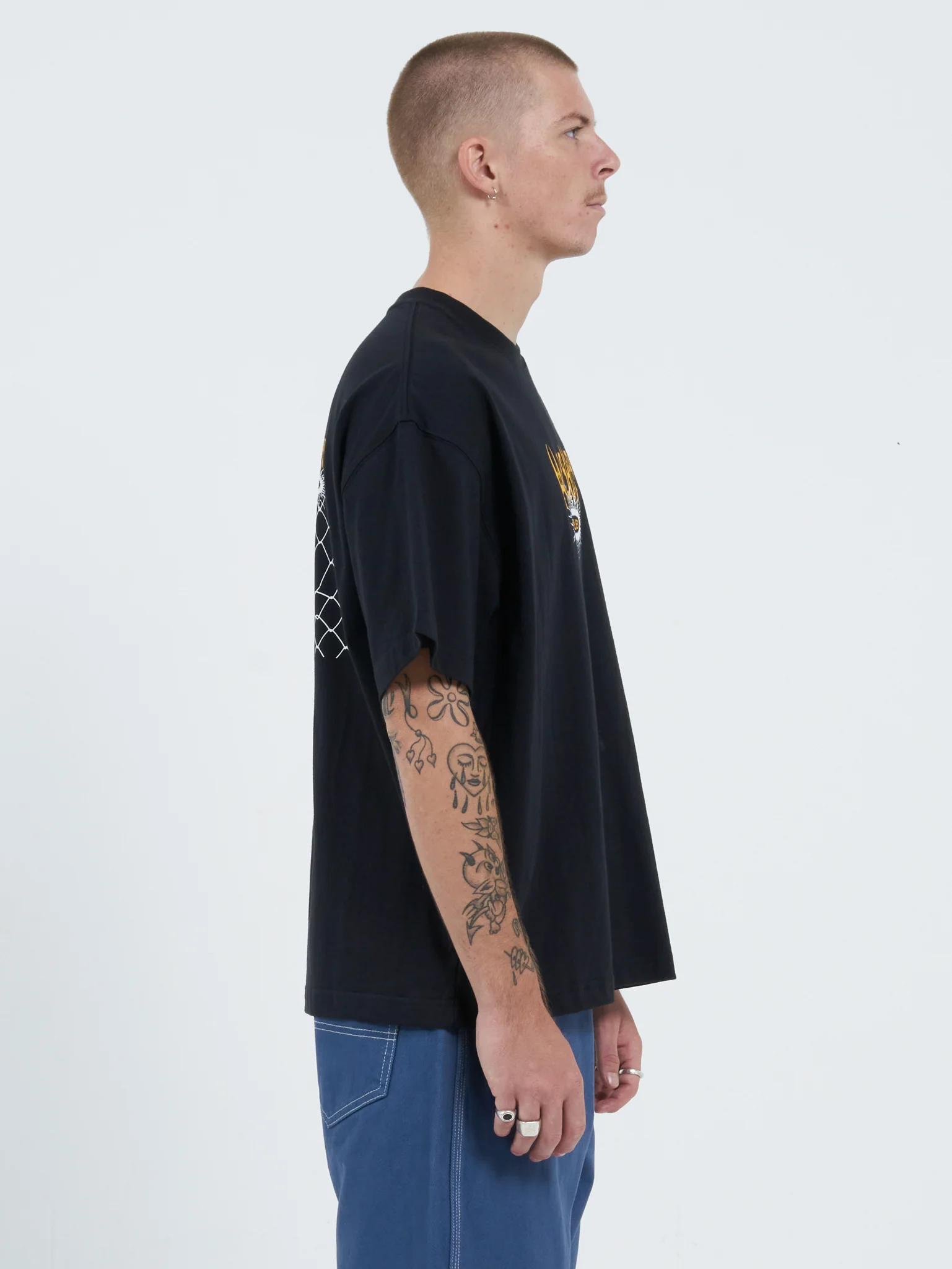 Tasty Rainbow Over Size Tee - Black - Image 3