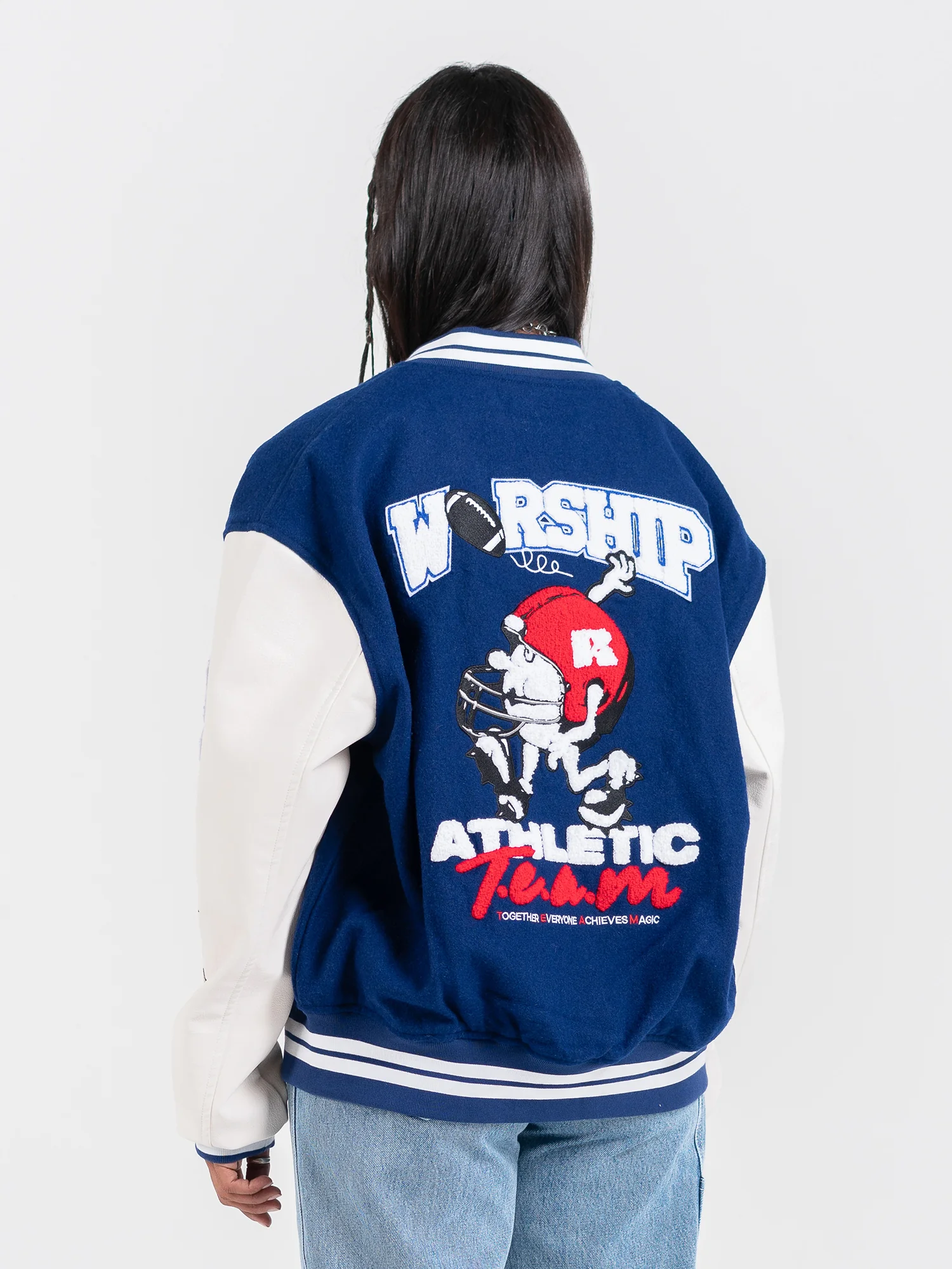 Team Spirit Letterman Jacket - Levitation Blue - Image 5