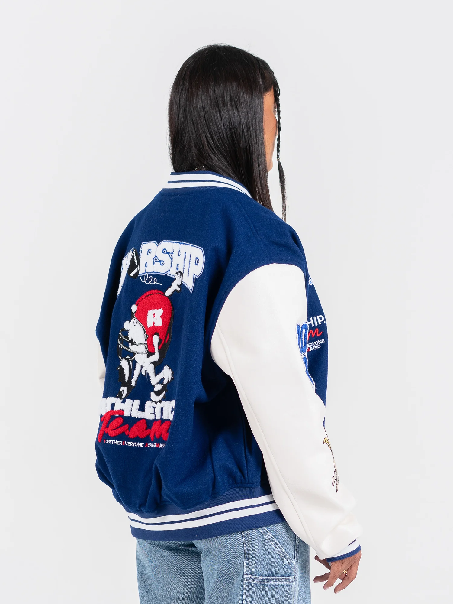 Team Spirit Letterman Jacket - Levitation Blue - Image 6