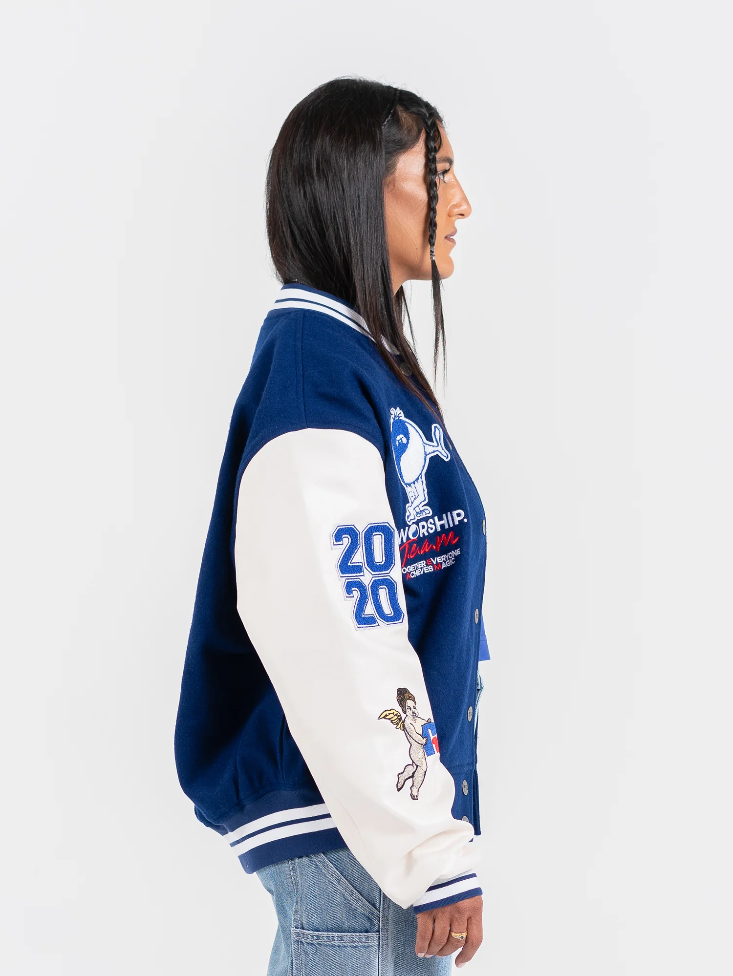 Team Spirit Letterman Jacket - Levitation Blue - Image 7