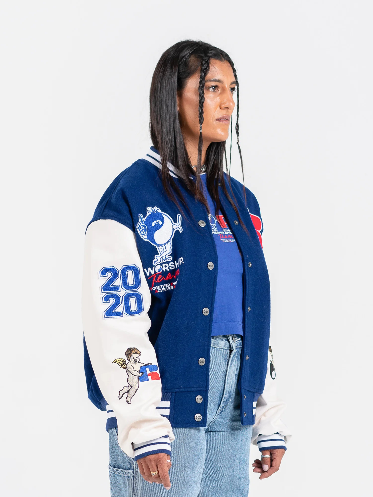 Team Spirit Letterman Jacket - Levitation Blue - Image 8