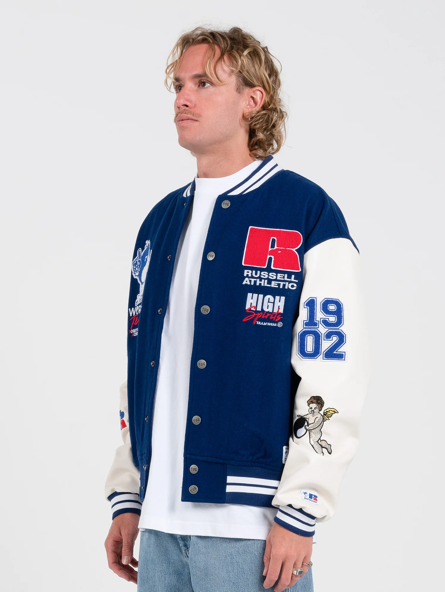 Team Spirit Letterman Jacket - Levitation Blue - Image 3
