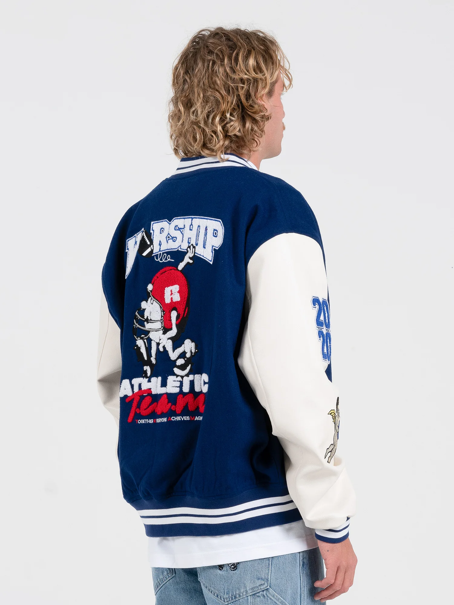 Team Spirit Letterman Jacket - Levitation Blue - Image 6