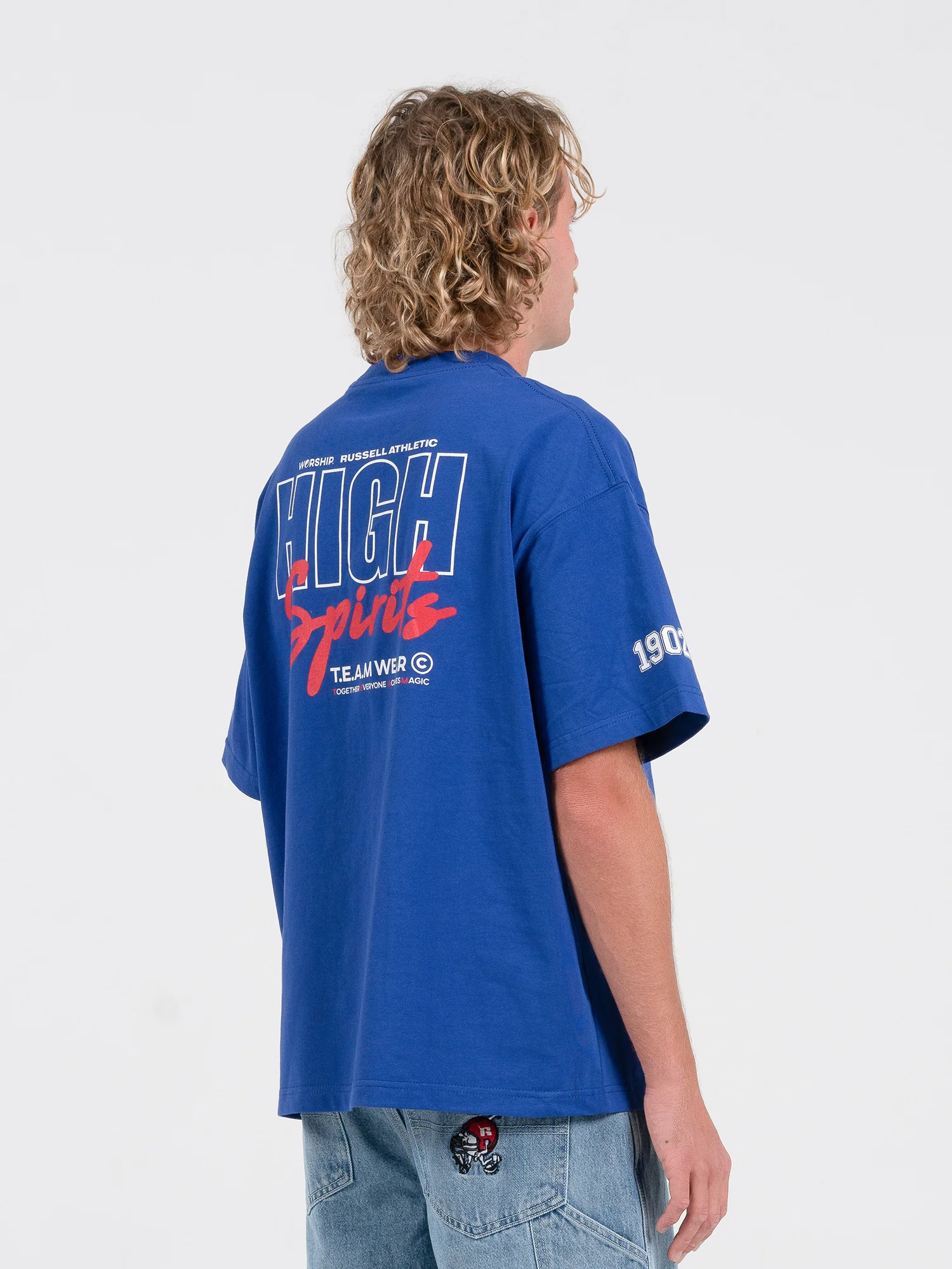 Team Spirit Os Tee - Levitation Blue Vintage Washed - Image 6