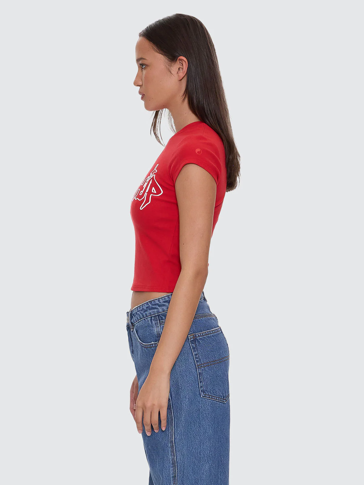 Throws Cap Sleeve Tee - Lucky Red - Image 4