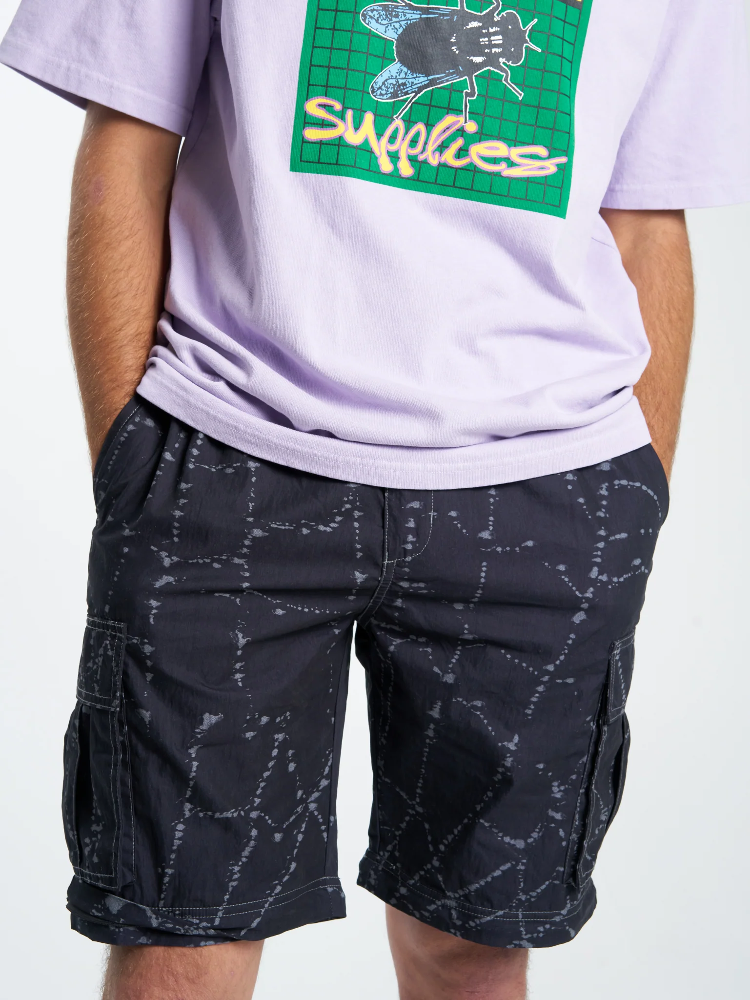 Time Flys  Zip Off Nylon Cargo Pant - Washed Black - Image 2