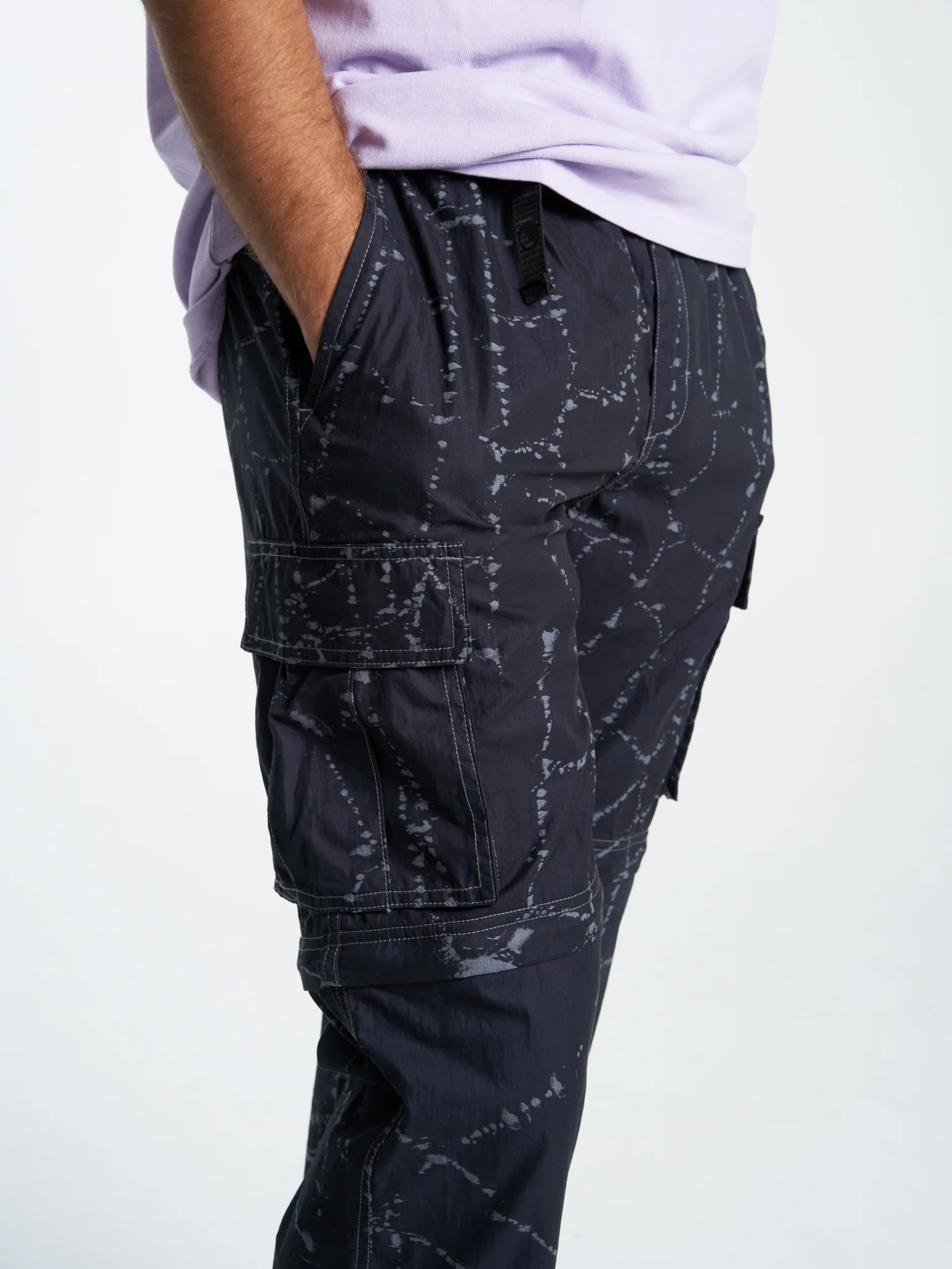 Time Flys  Zip Off Nylon Cargo Pant - Washed Black - Image 6