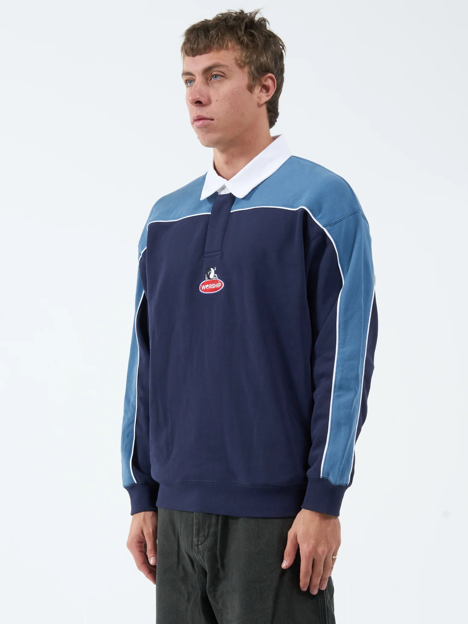 Tommy Gun Rugby Crew Fleece - Peacoat Blue - Image 2