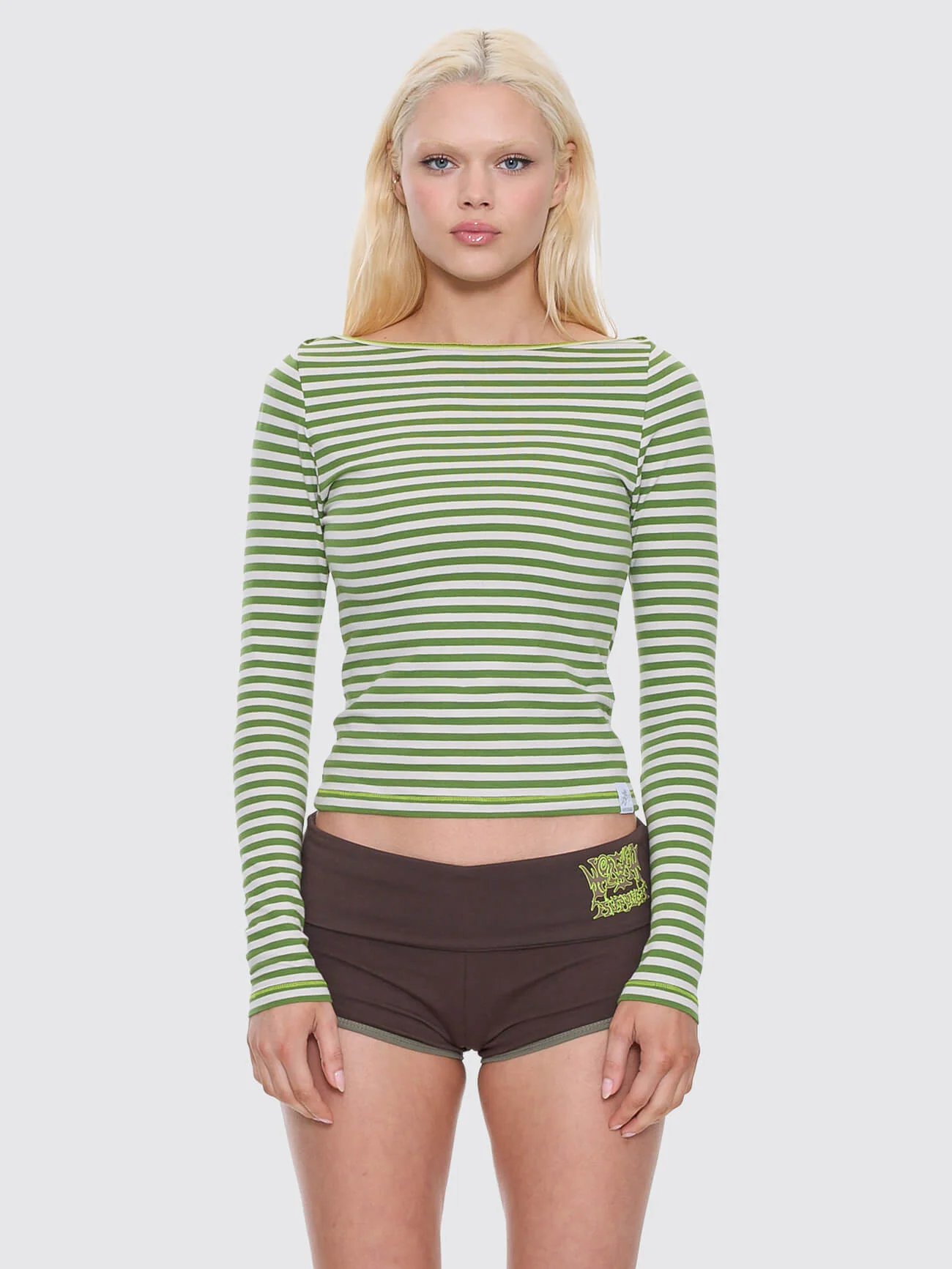 Trouble Stripe Long Sleeve Top - Lime Twist - Image 8