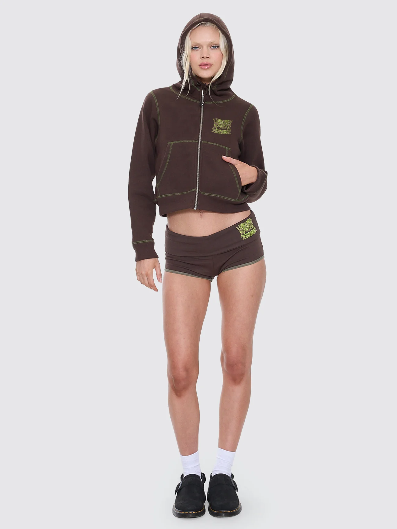 Trouble Zip Fleece Jacket - Ganache - Image 3