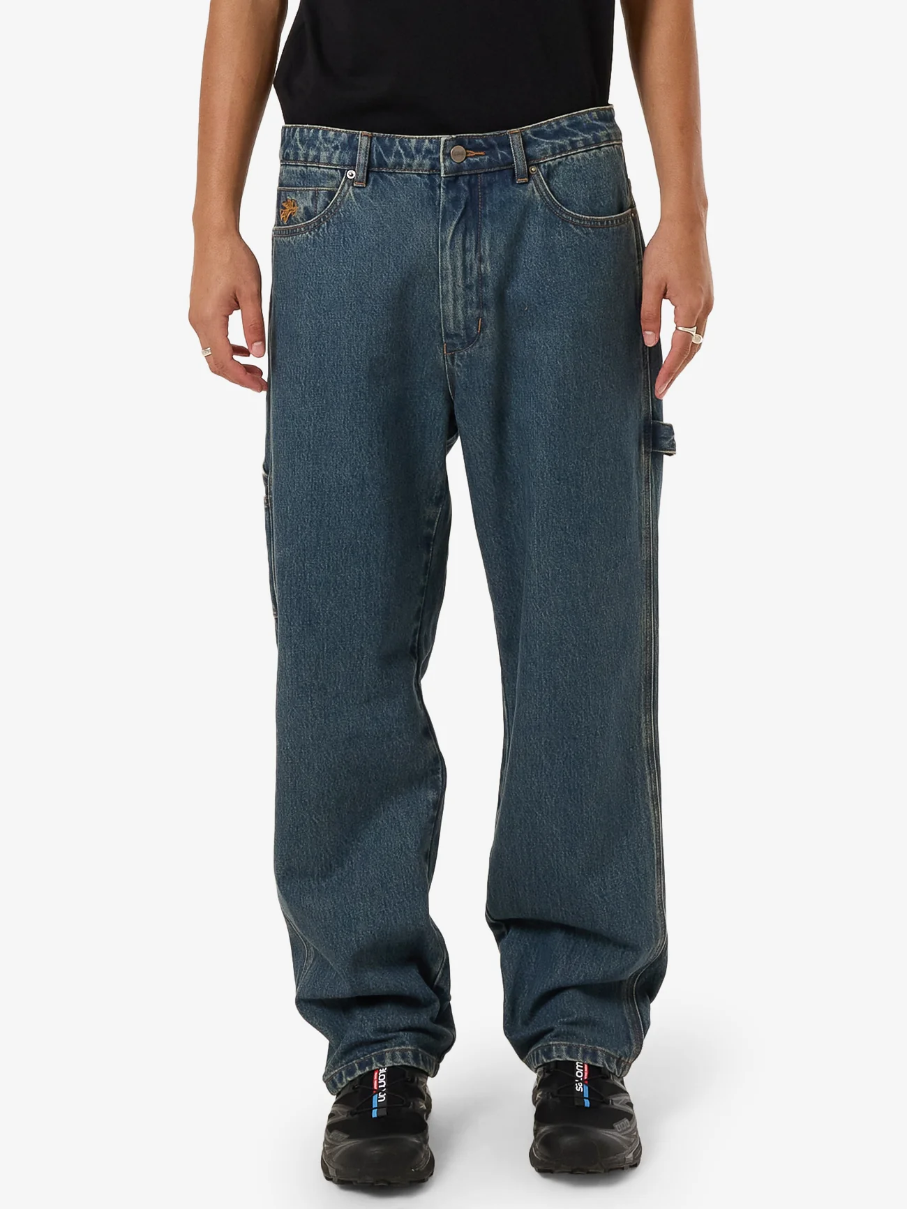 Try Again Carpenter Jean - Dirty Mid Blue
