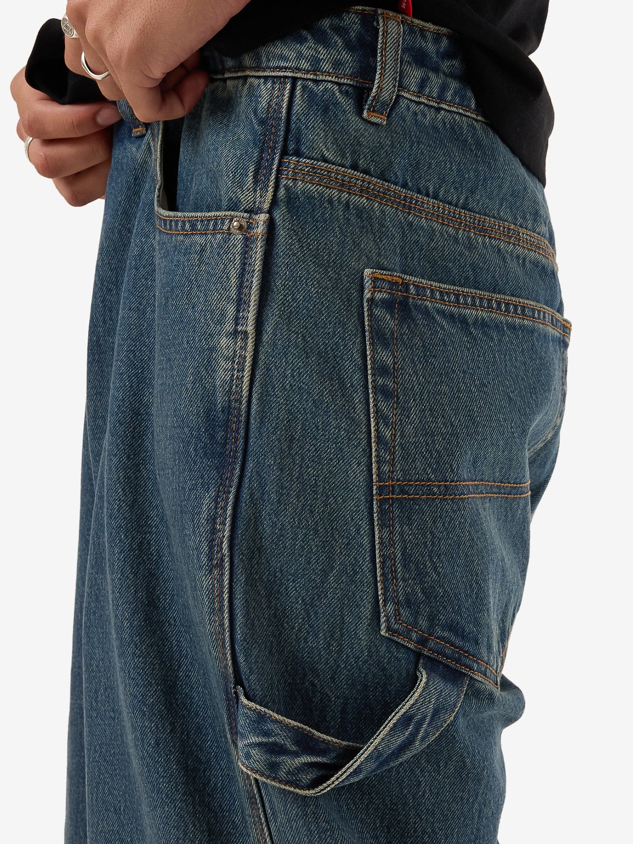 Try Again Carpenter Jean - Dirty Mid Blue - Image 6