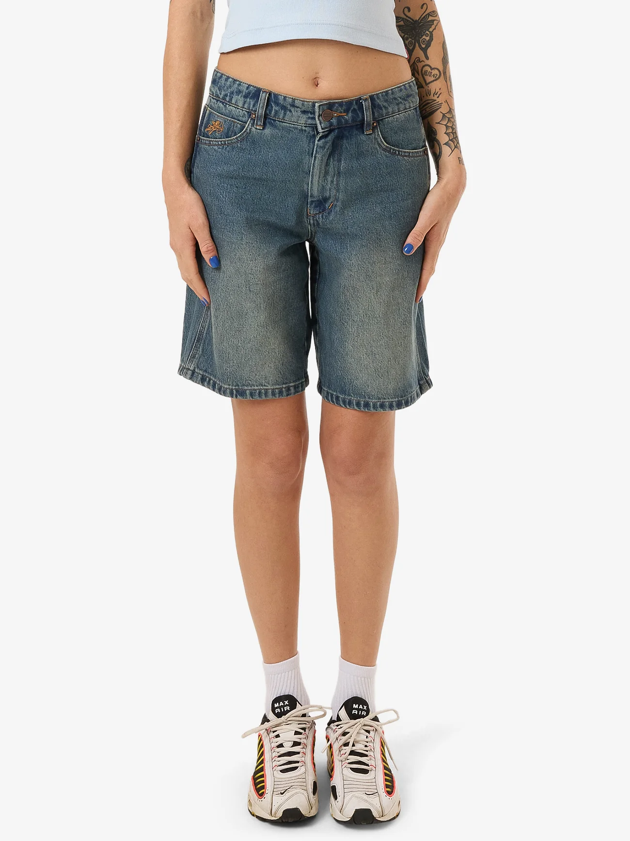 Try Again Sloucher Short - Dirty Mid Blue