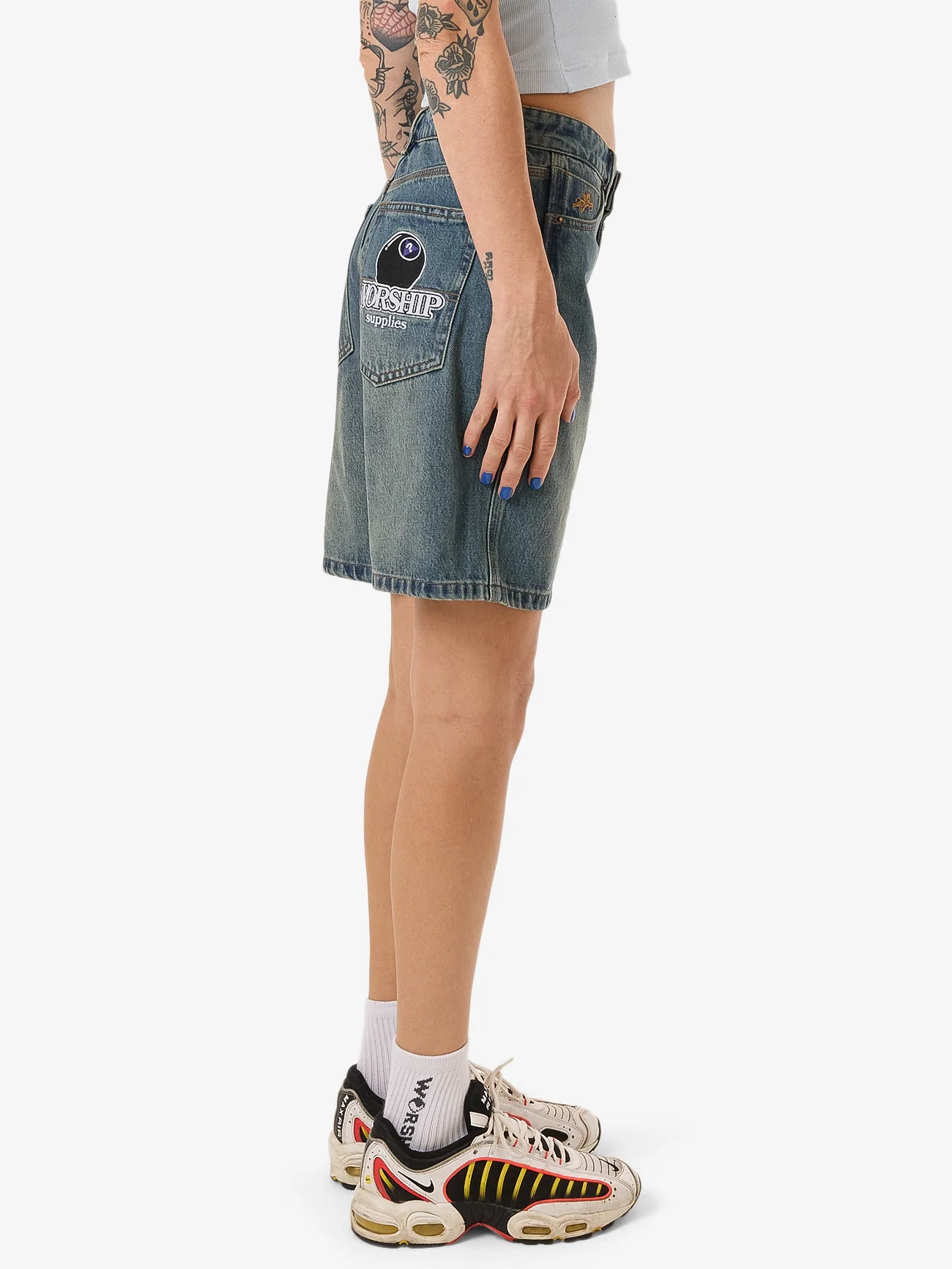 Try Again Sloucher Short - Dirty Mid Blue - Image 4