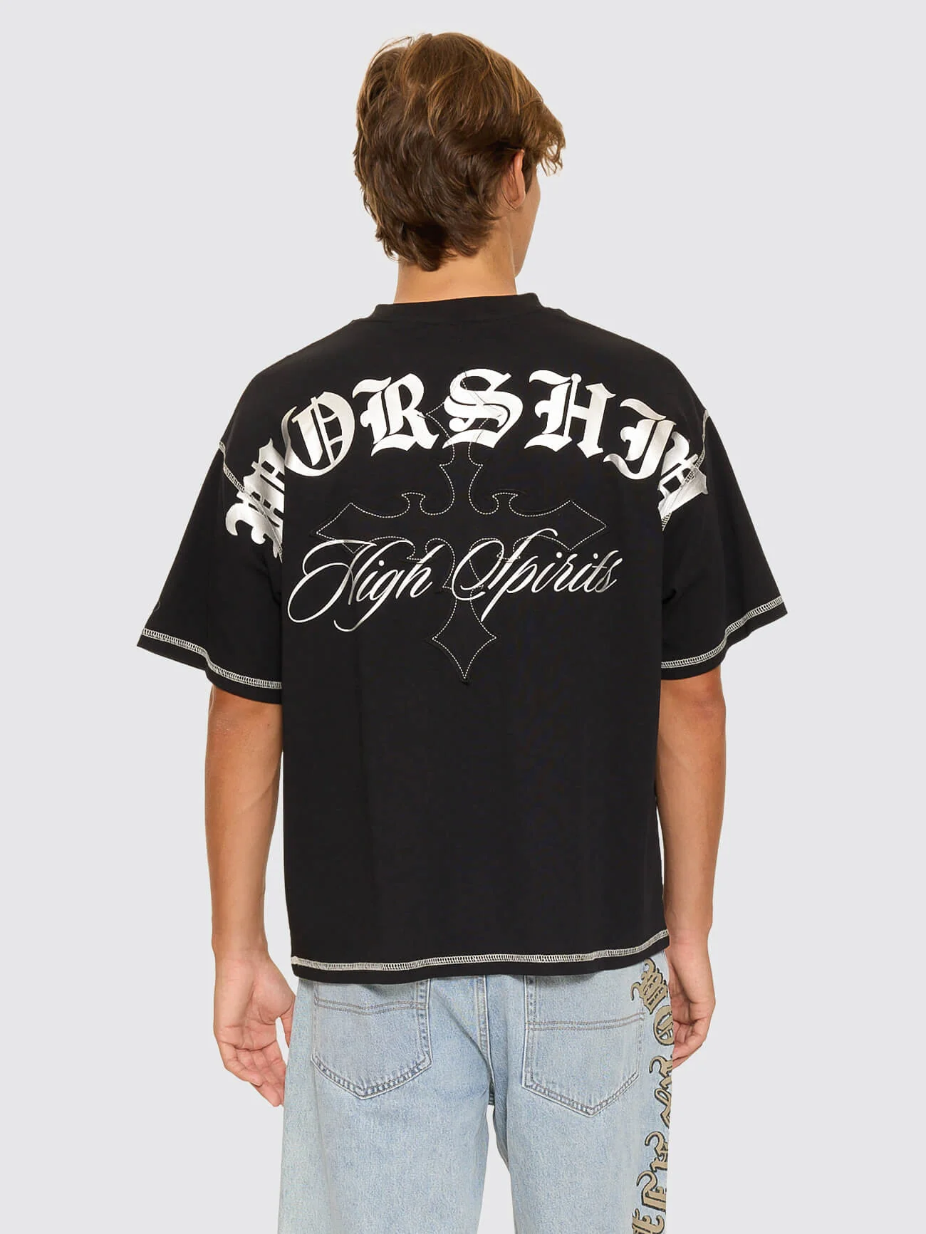 Turmoil Oversize Tee - Washed Black - Image 5
