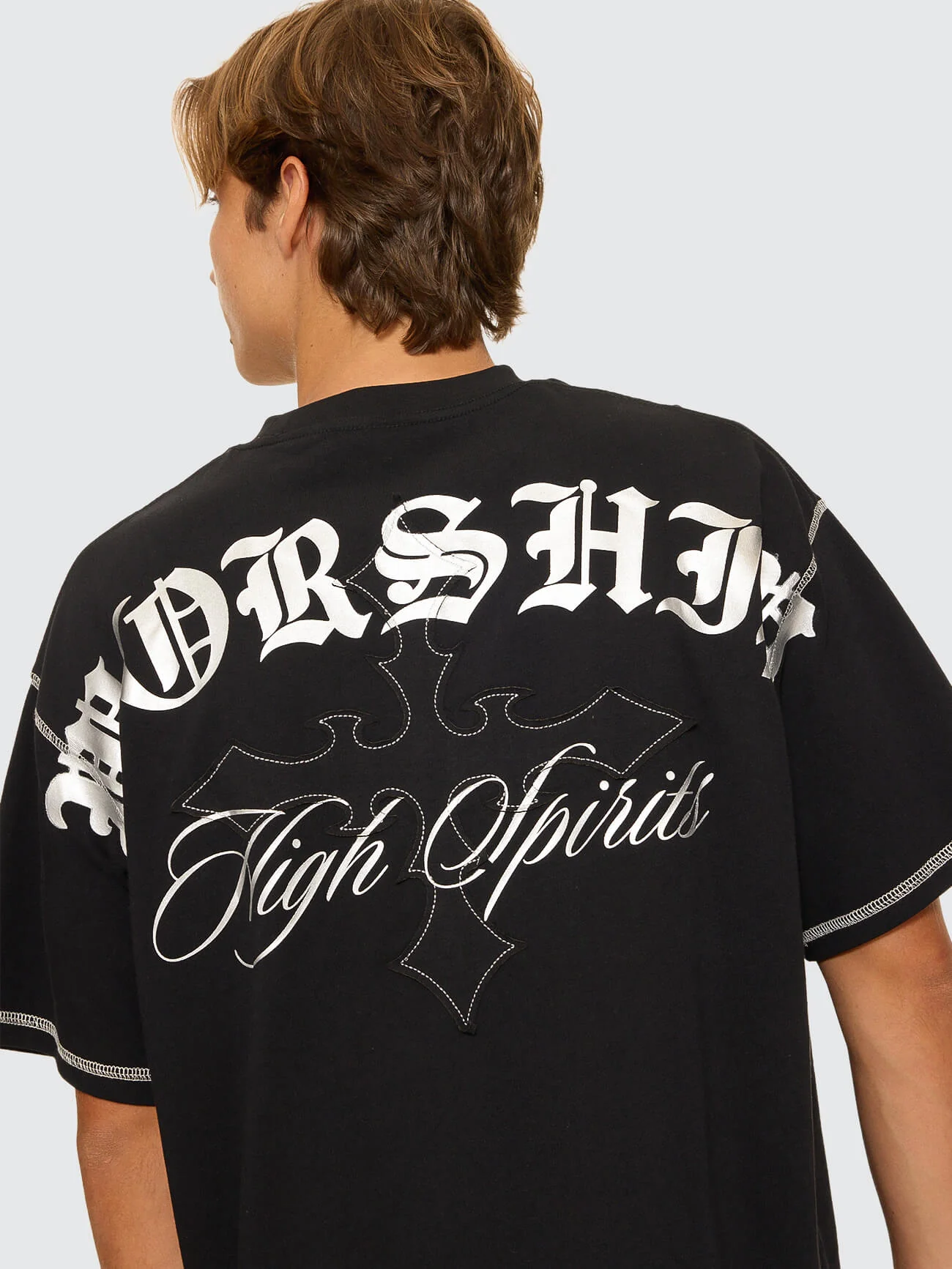 Turmoil Oversize Tee - Washed Black - Image 6