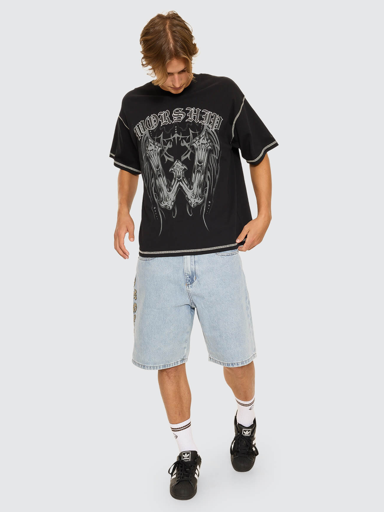 Turmoil Oversize Tee - Washed Black - Image 9